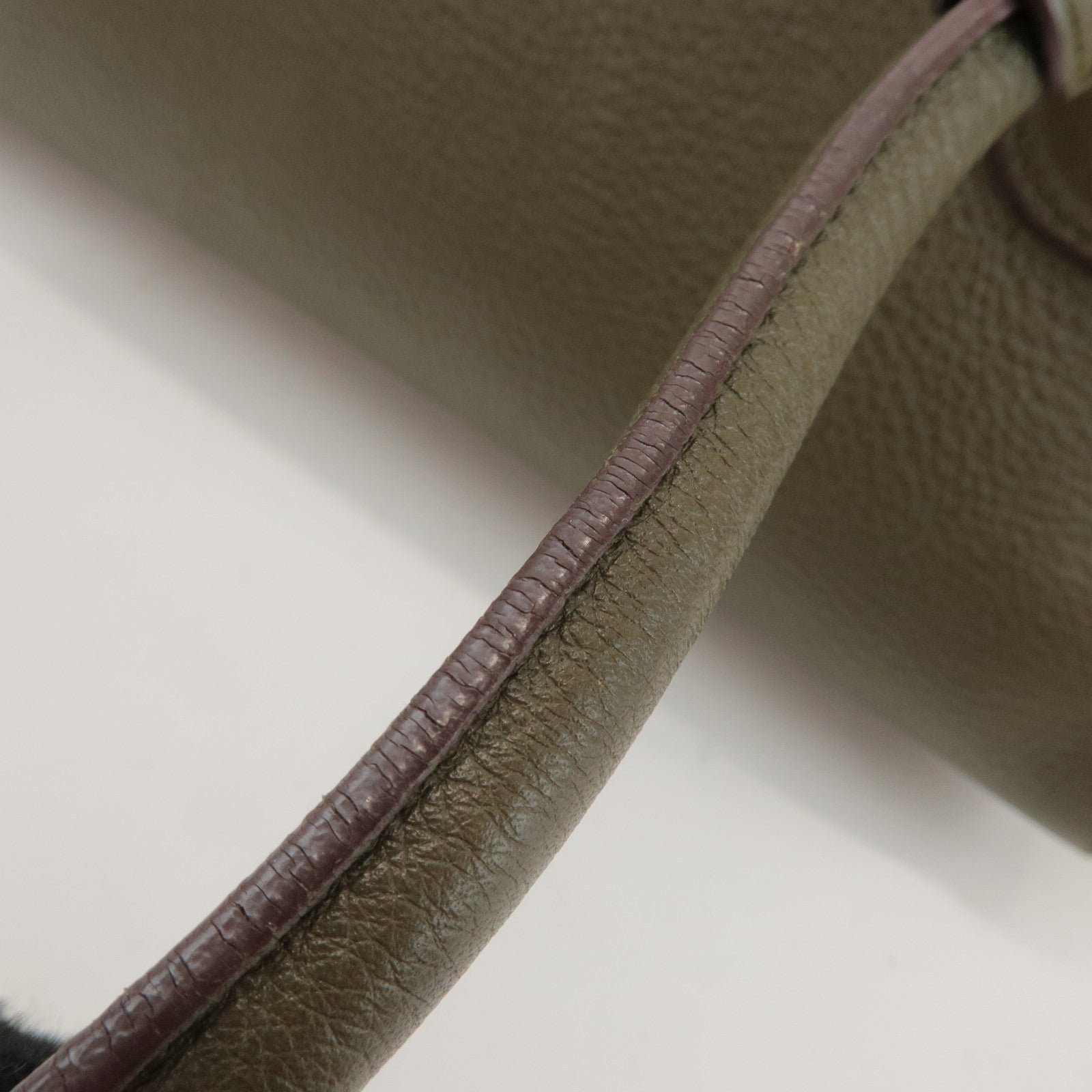 Ferragamo Gancini Leather Shoulder Bag Hand Bag Khaki