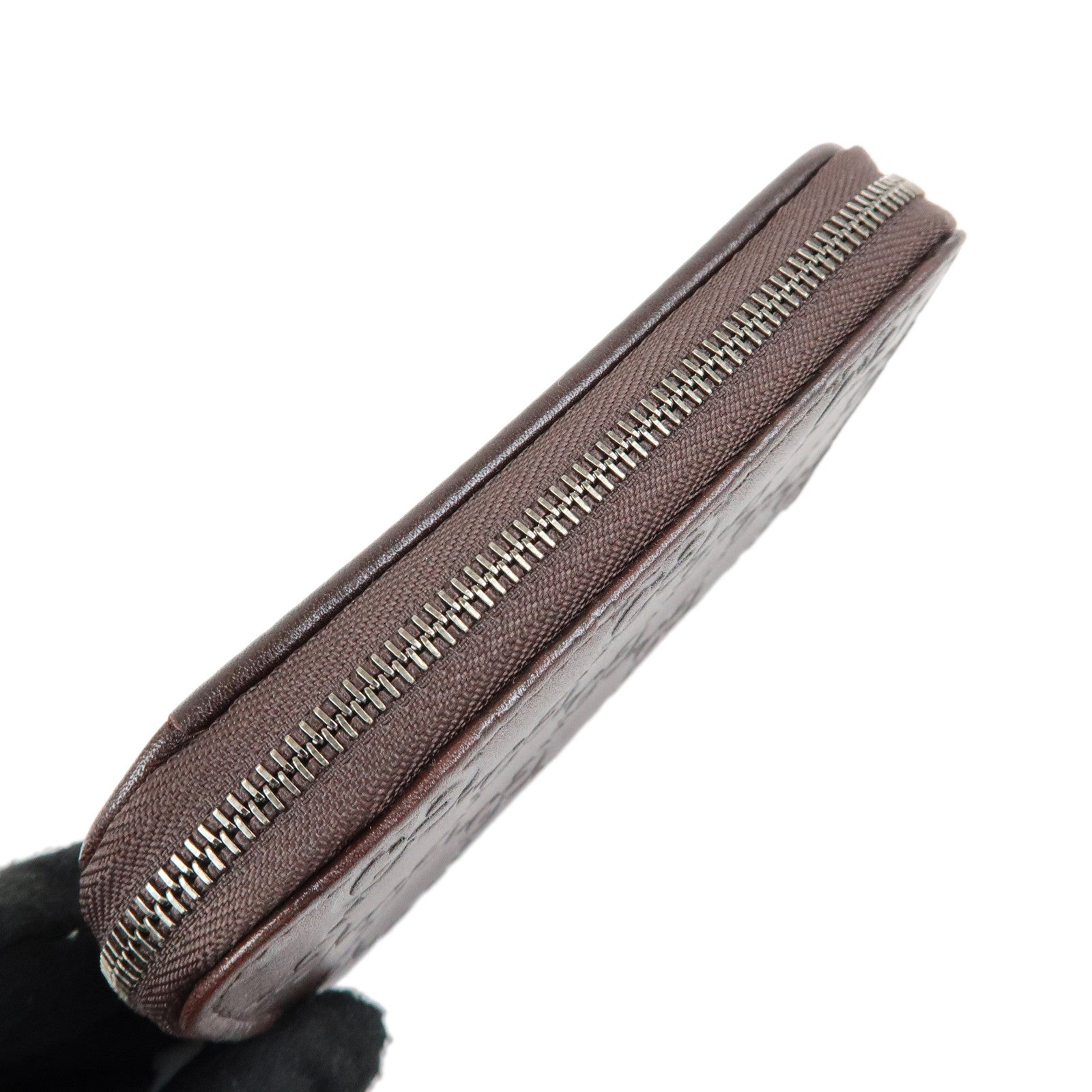 GUCCI Guccissima Leather Compact Wallet Dark Brown 162850