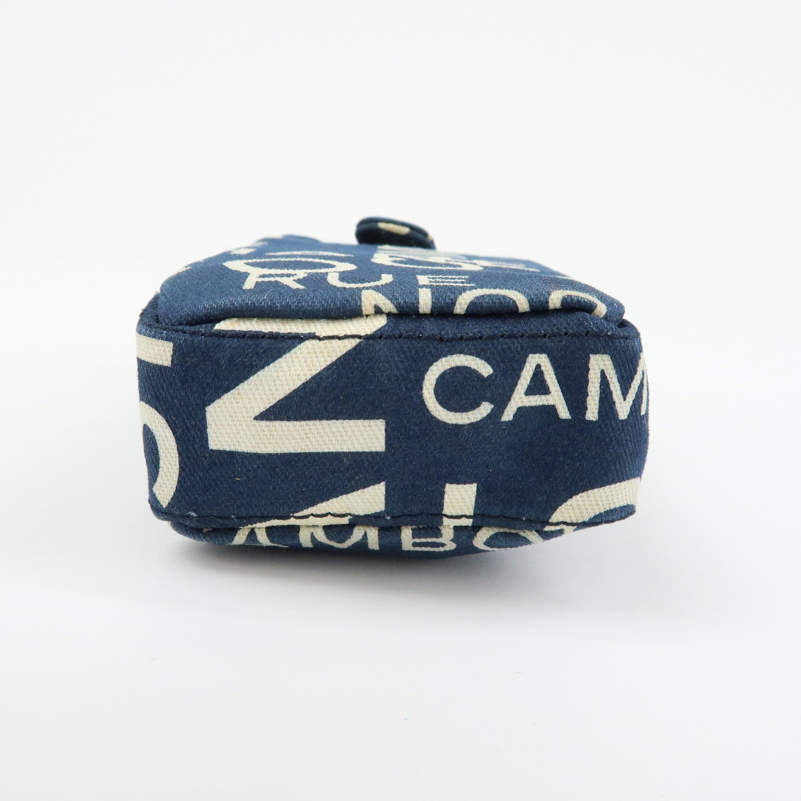 CHANEL By Sea Canvas Cell Phone Chain Shoulder Bag Navy