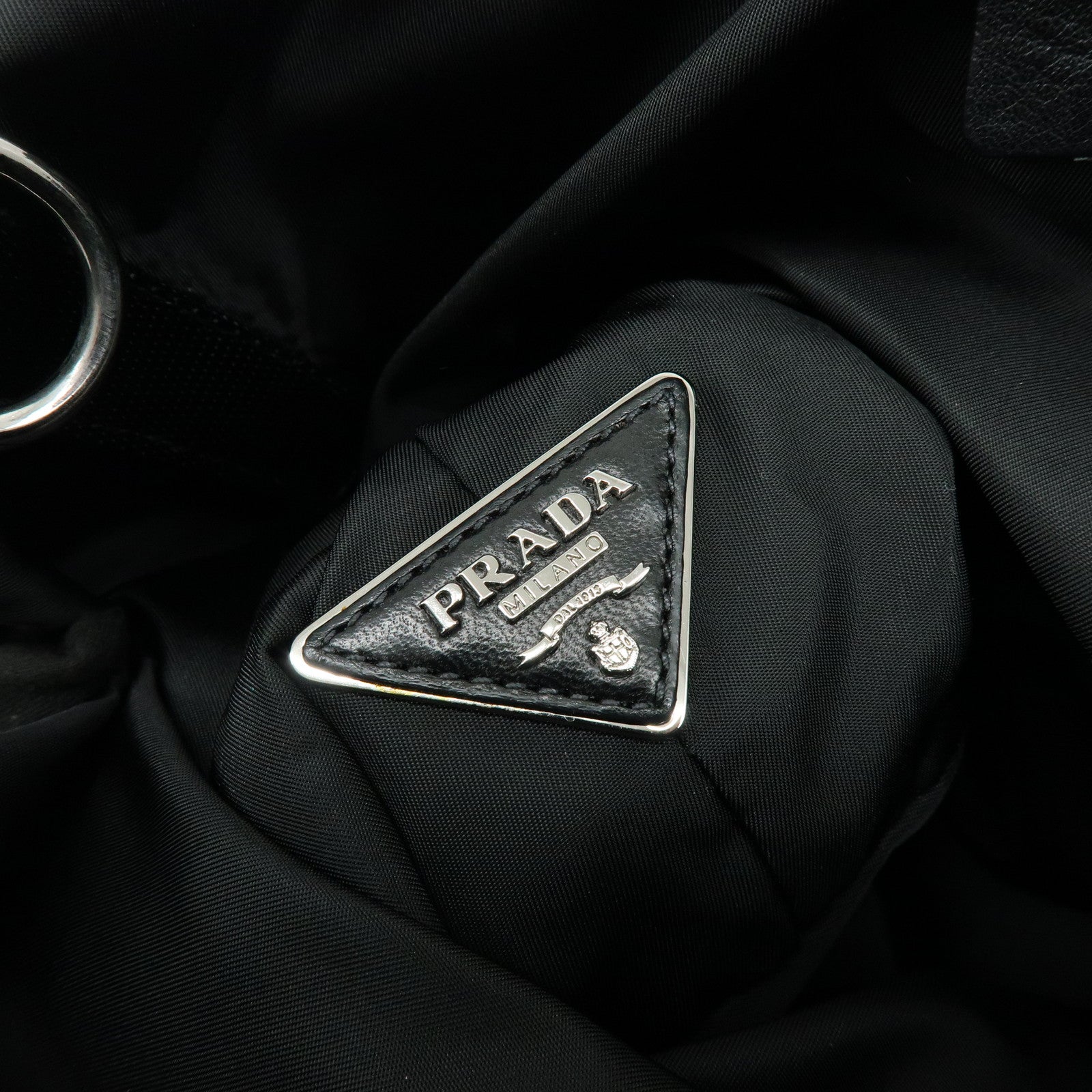 PRADA Triangle Logo Plaid Nylon Leather 2Way Bag Hand Shoulder Bag