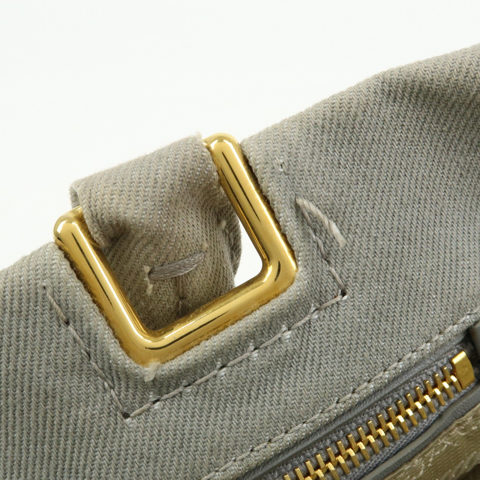 PRADA Canapa Canvas 2Way Bag Hand Bag Shoulder Bag Gray BN2069