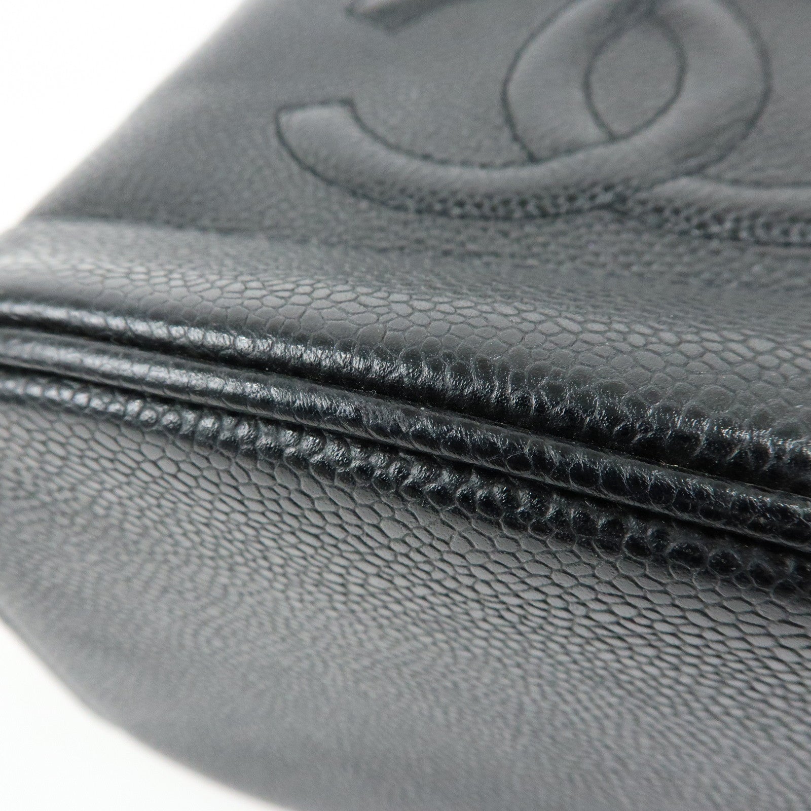 CHANEL COCO Mark Caviarskin Vanity Bag Hand Bag Black A01998