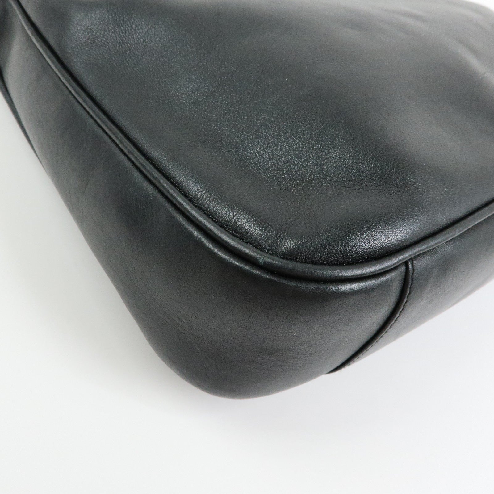 GUCCI Bamboo Leather 2Way Bag Tote Bag Black 001・2058・1638・0