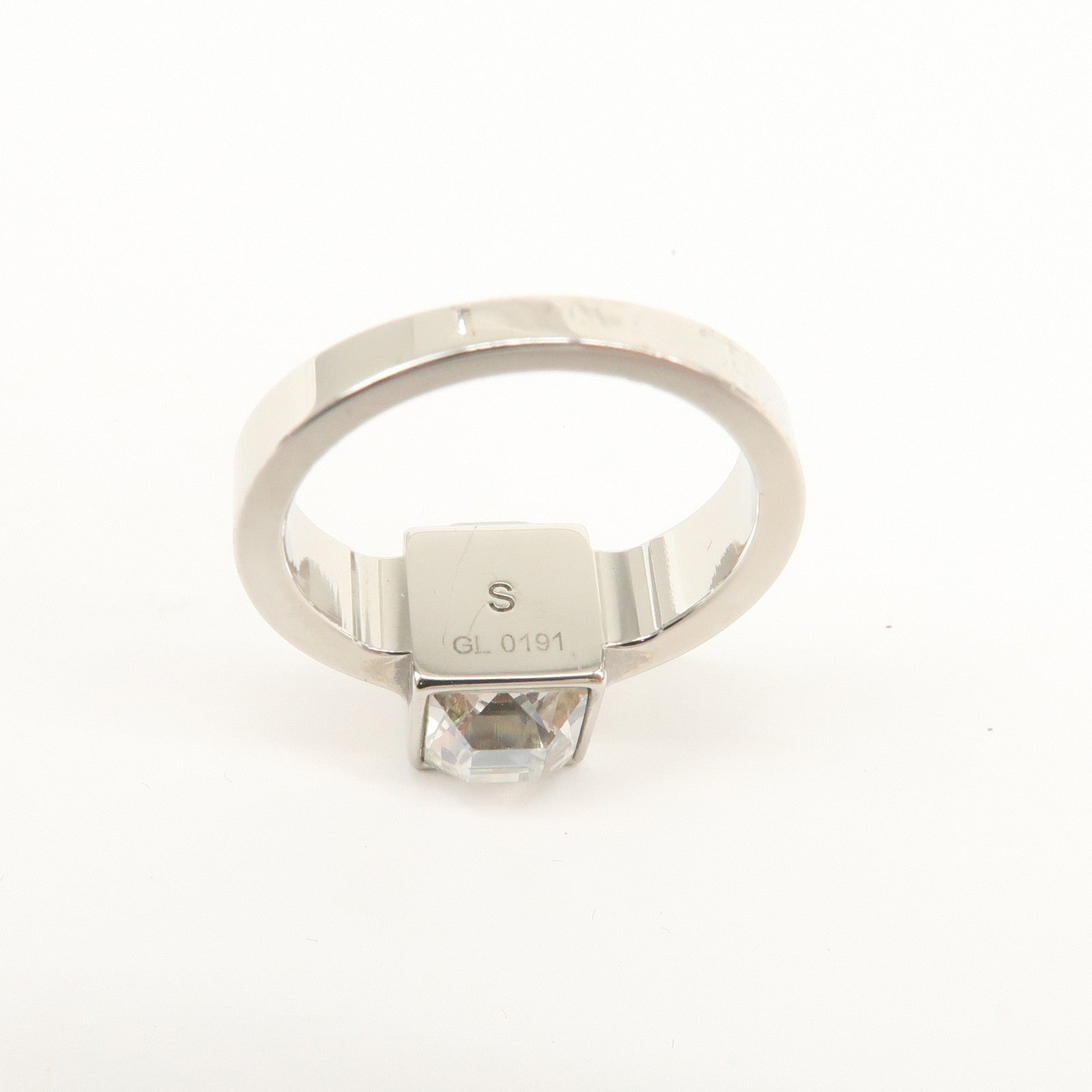 Louis Vuitton Berg Gamble Metal Rhinestone Ring Silver M66389