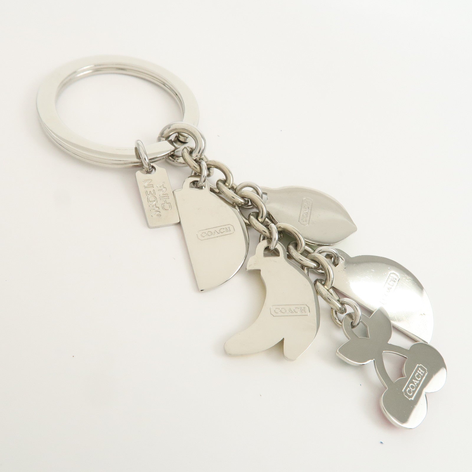 COACH Set Of 3 Bag Charm Key Charm Metal Multicolor Fruits