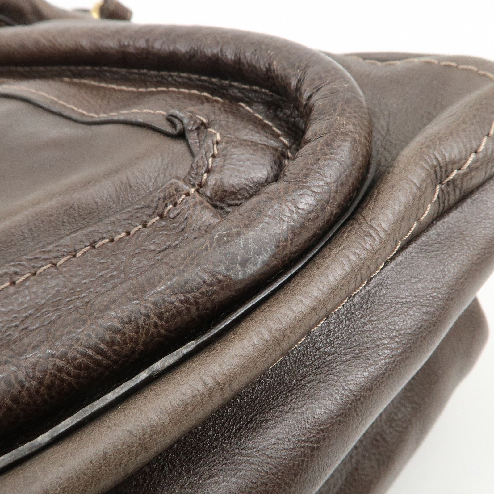 Chloe Paraty Leather 2Way Bag Hand Bag Shoulder Bag Dark Brown