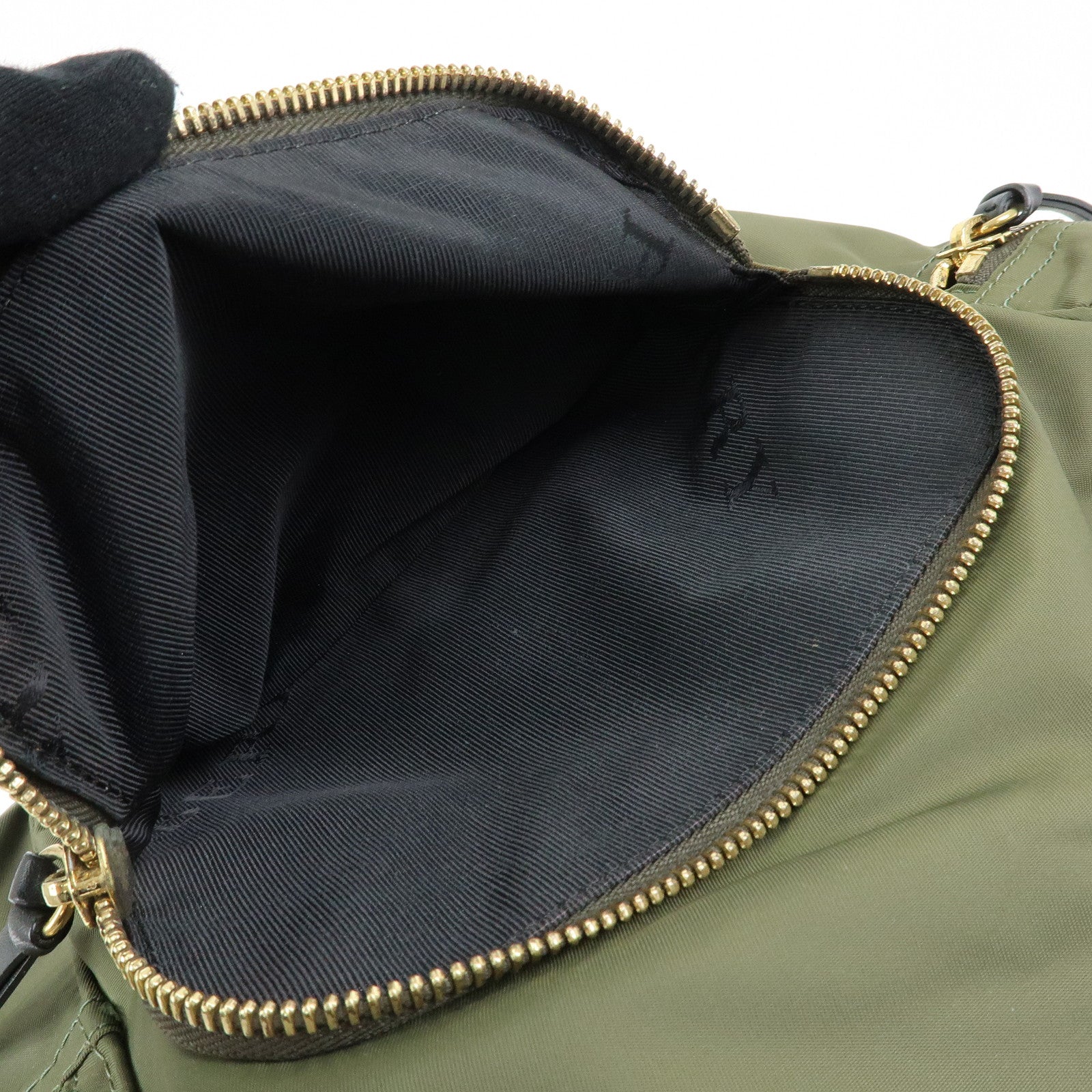 BURBERRY Logo Nylon Leather Backpack Rucksuck Khaki Black