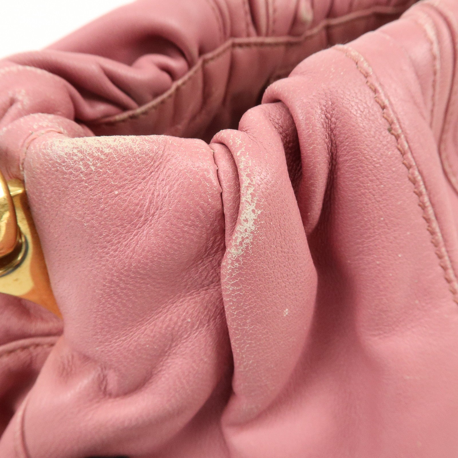 PRADA Leather 2Way Bag Hand Bag Shoulder Bag Pink BN1682