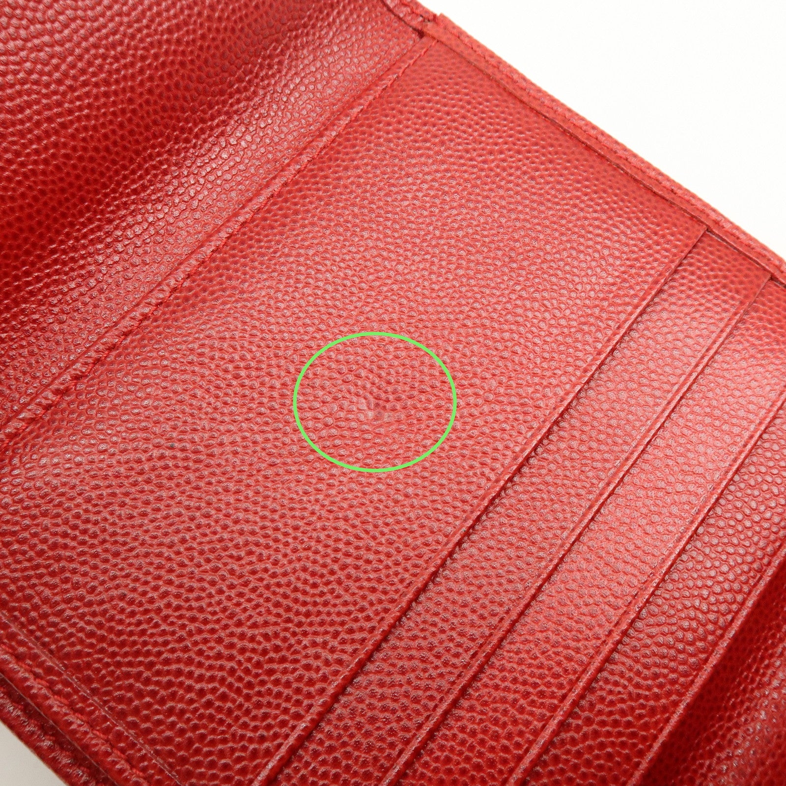Christian Dior Logo Leather Bi-fold Compact Wallet Red