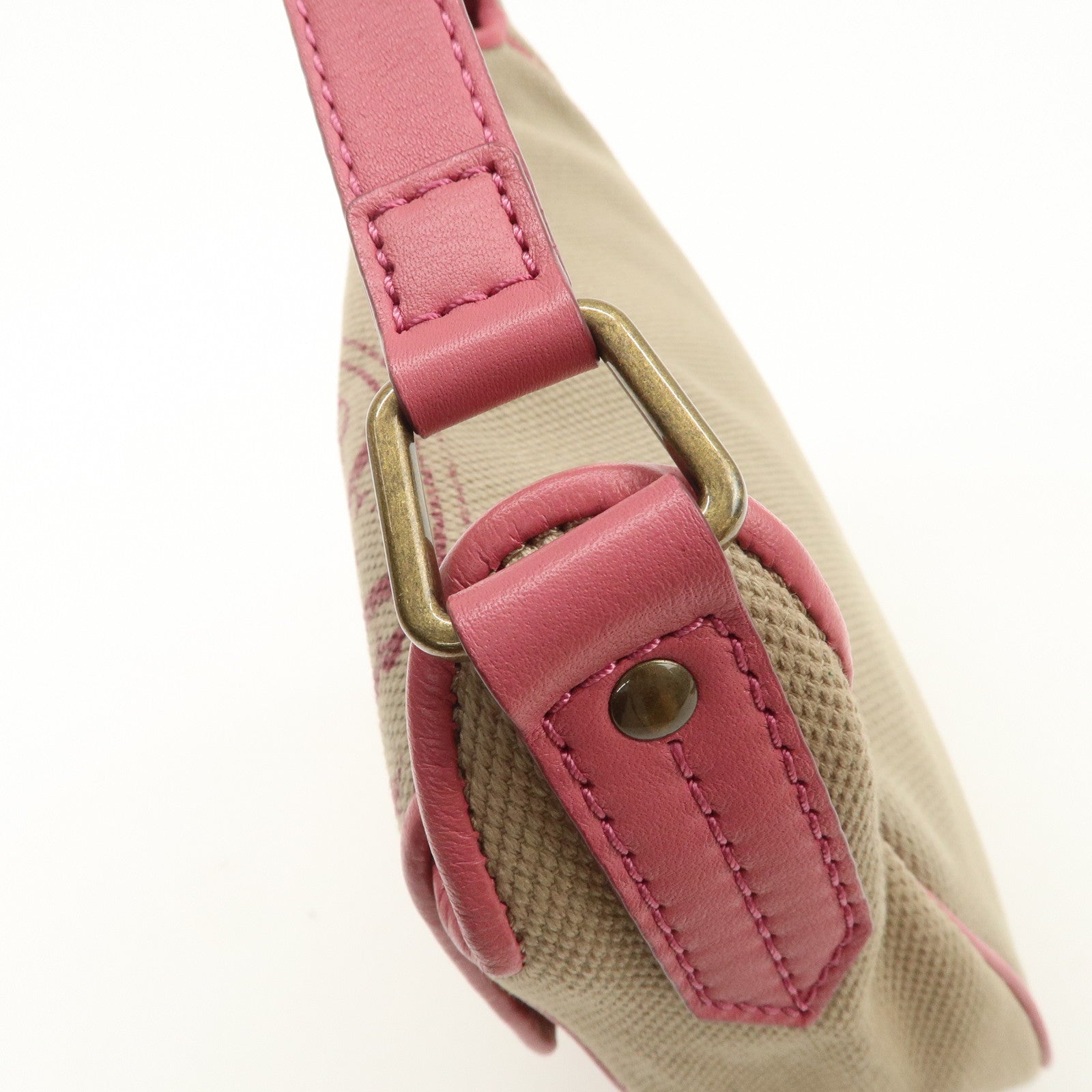 BURBERRY Children Canvas Leather Shoulder Bag Crossbody Bag Beige