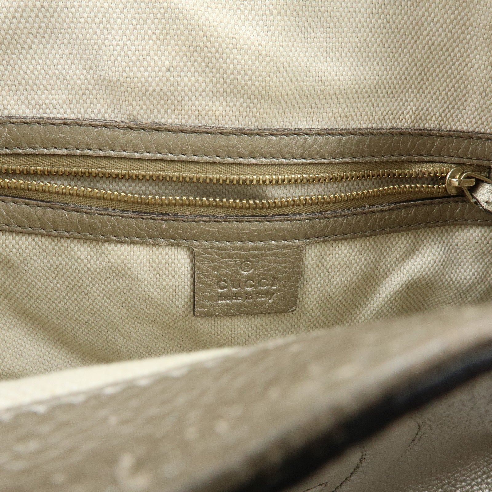 GUCCI SOHO Interlocking G 2Way Bag Hand Bag Champaign Gold 336751