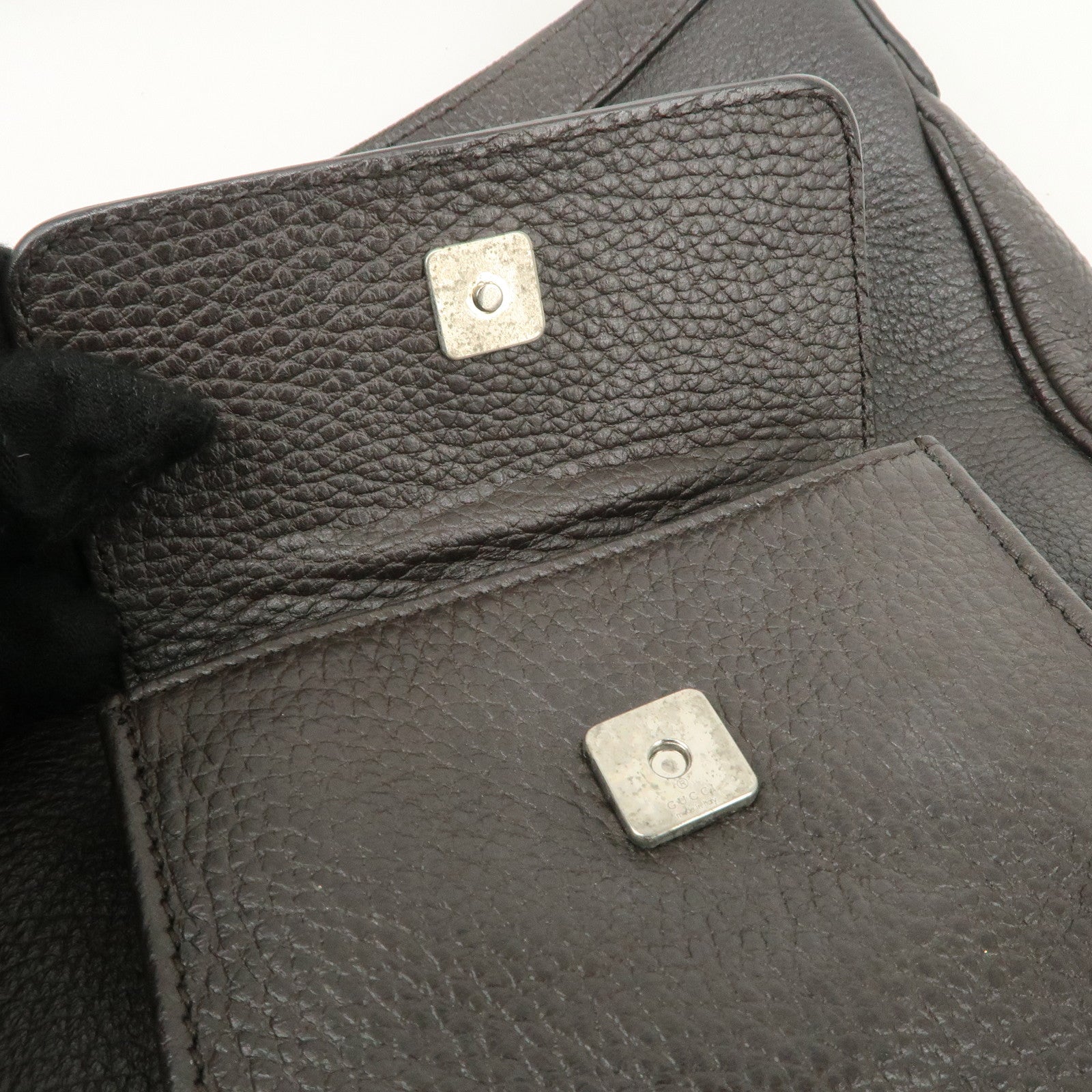 GUCCI Abbey Leather Shoulder Bag Hand Bag Dark Brown 293581 Used