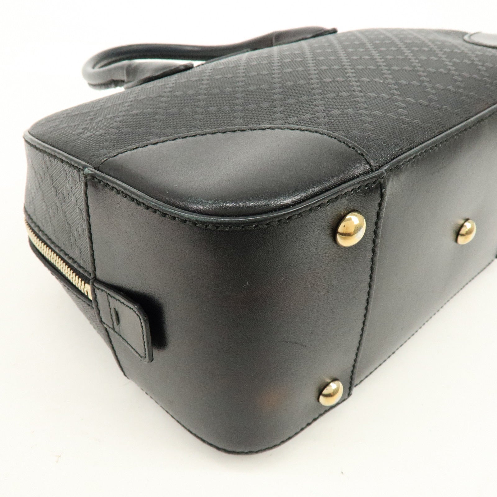 GUCCI Diamante Leather 2Way Bag Hand Bag Shoulder Bag Black 354224