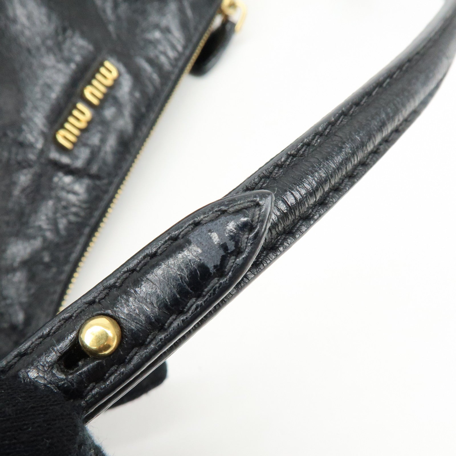 ショルダーバッグ miu miu side ribbon leather shoulder bag MIU MIU Leather Side Ribbon Mini Shoulder Bag Hand Bag Black 5N1557