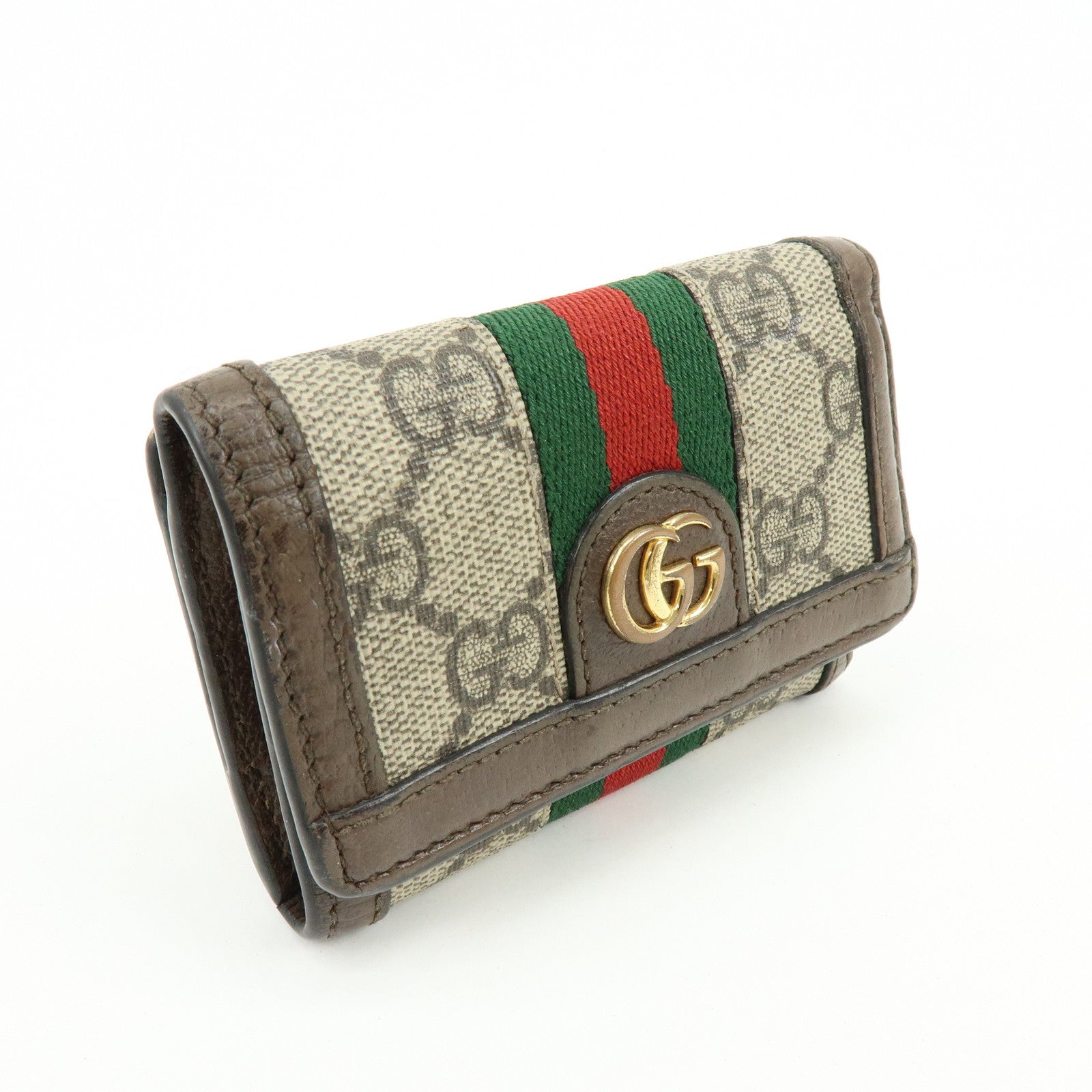 GUCCI Ophidia GG Supreme Leather Tri-Fold Compact Wallet 644334