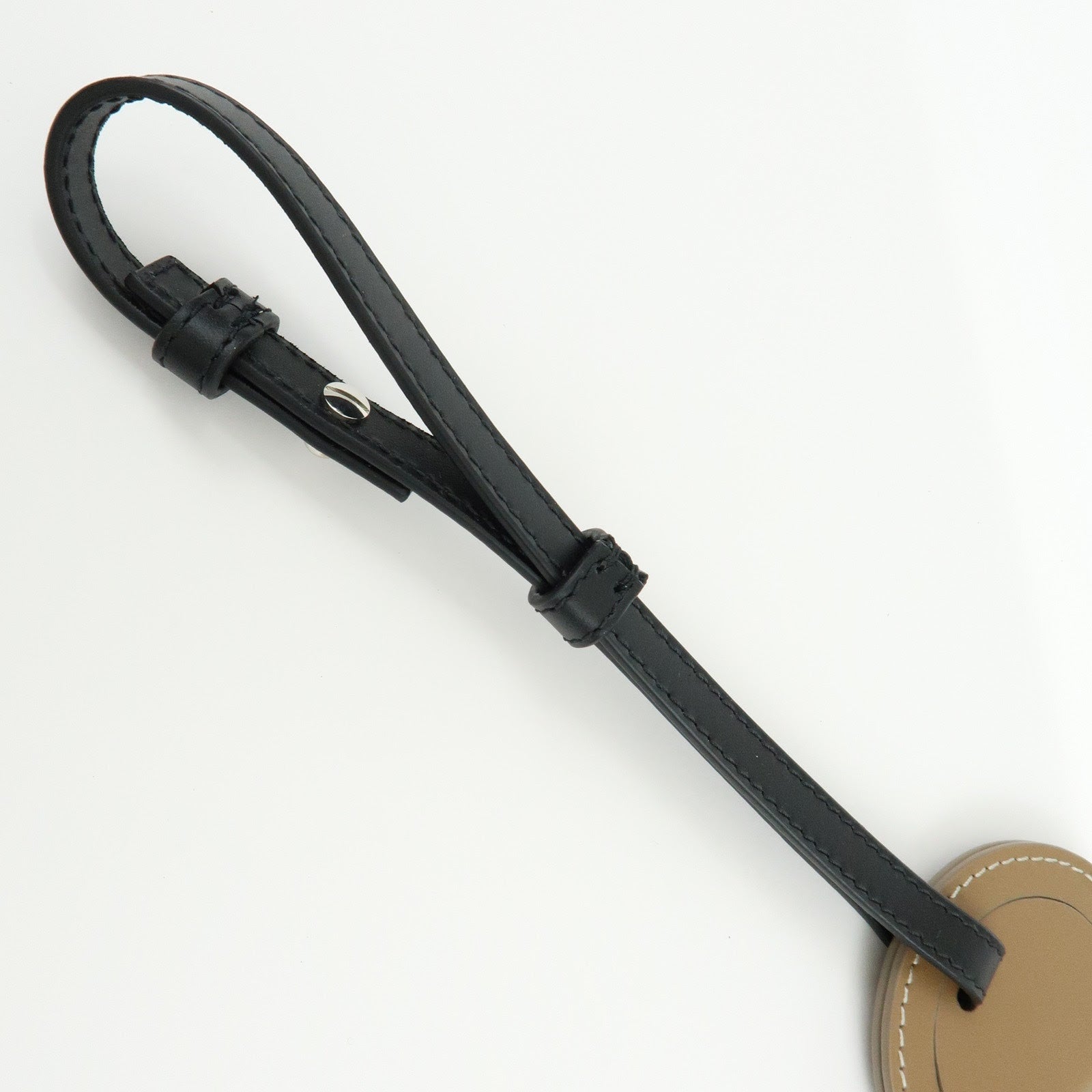 FENDI Zucca Leather Canvas Bag Charm Key Chain Brown Black