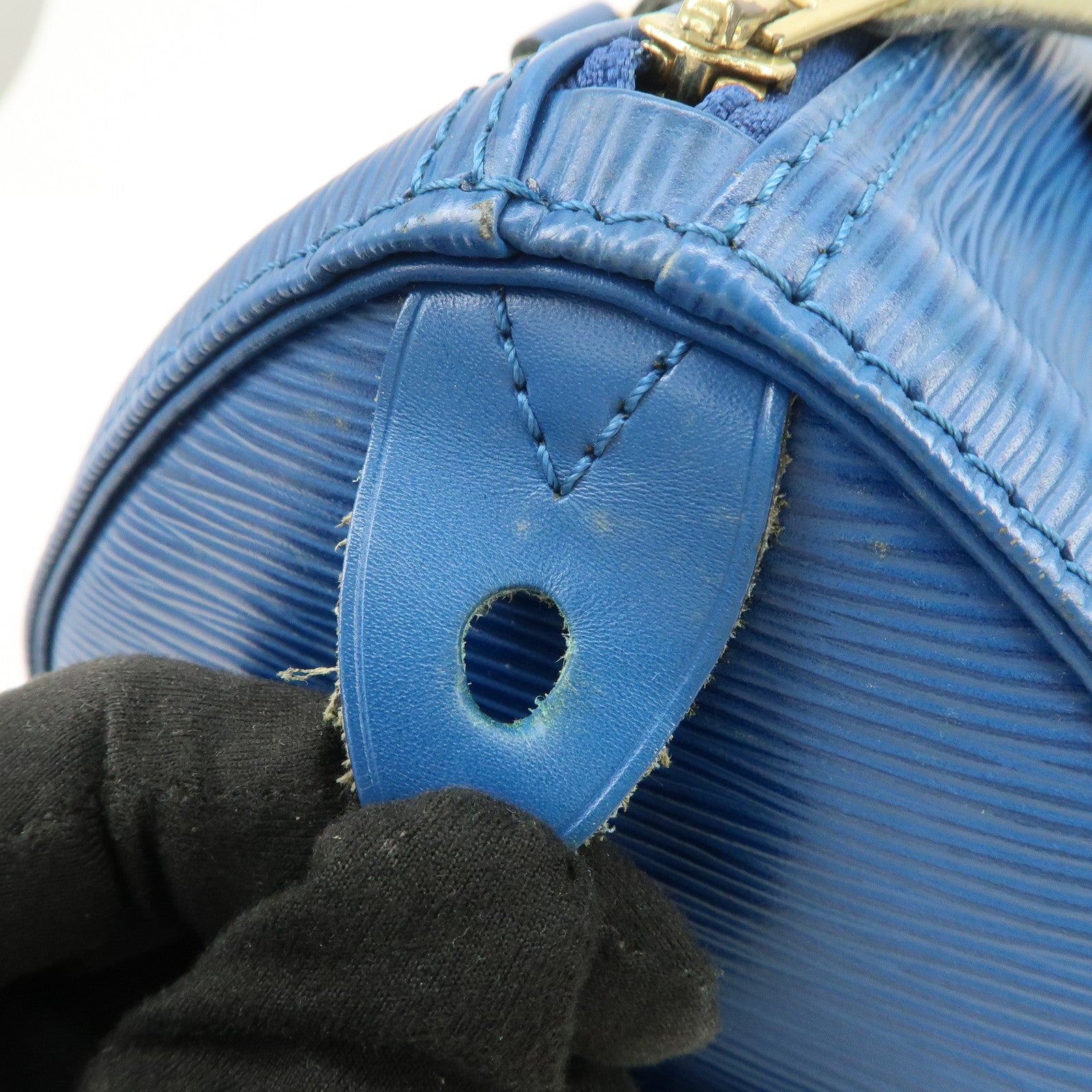 Louis Vuitton Epi Speedy 25 Hand Bag Boston Bag Toledo Blue M43015