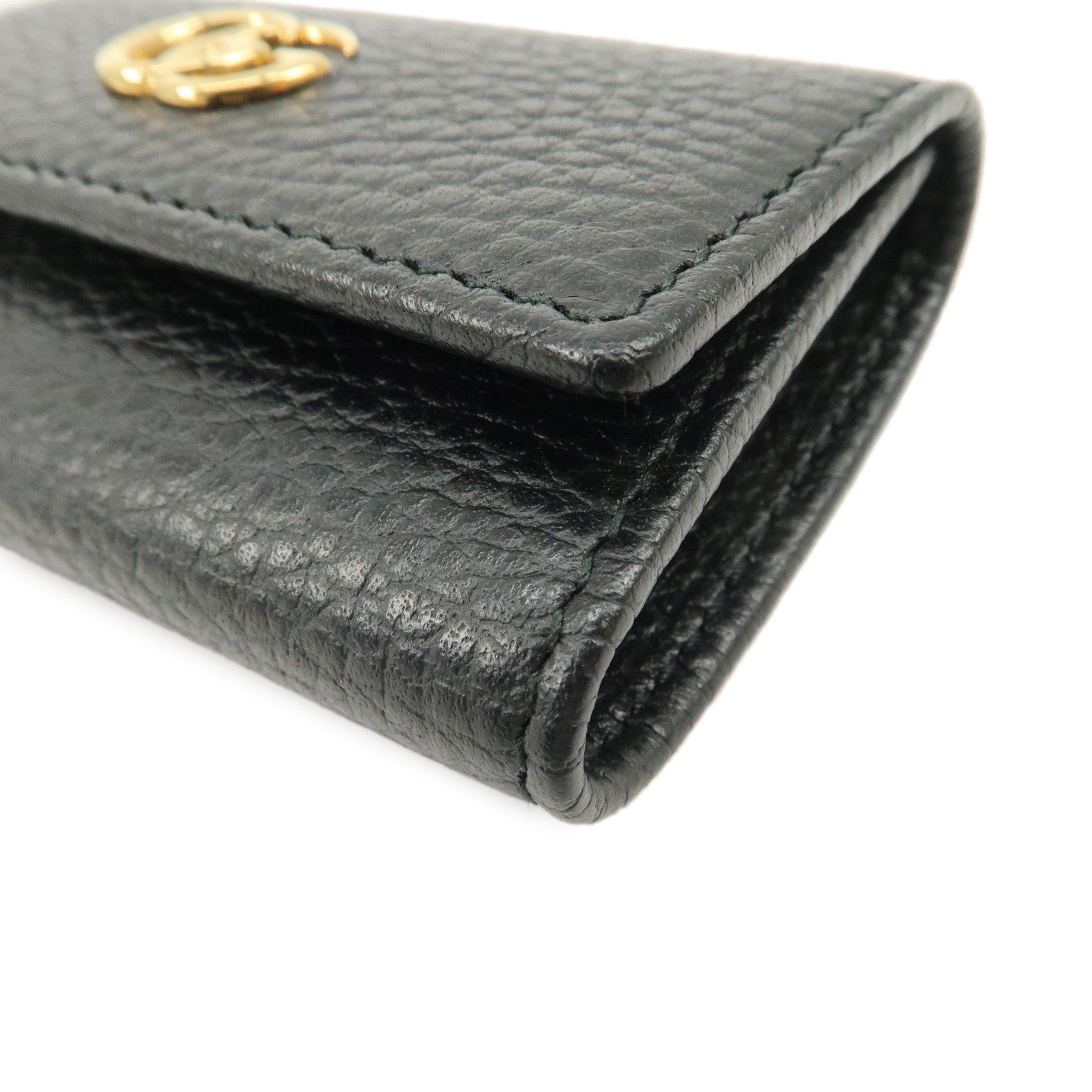 GUCCI GG Marmont Leather Key Case Key Holder Black 456118