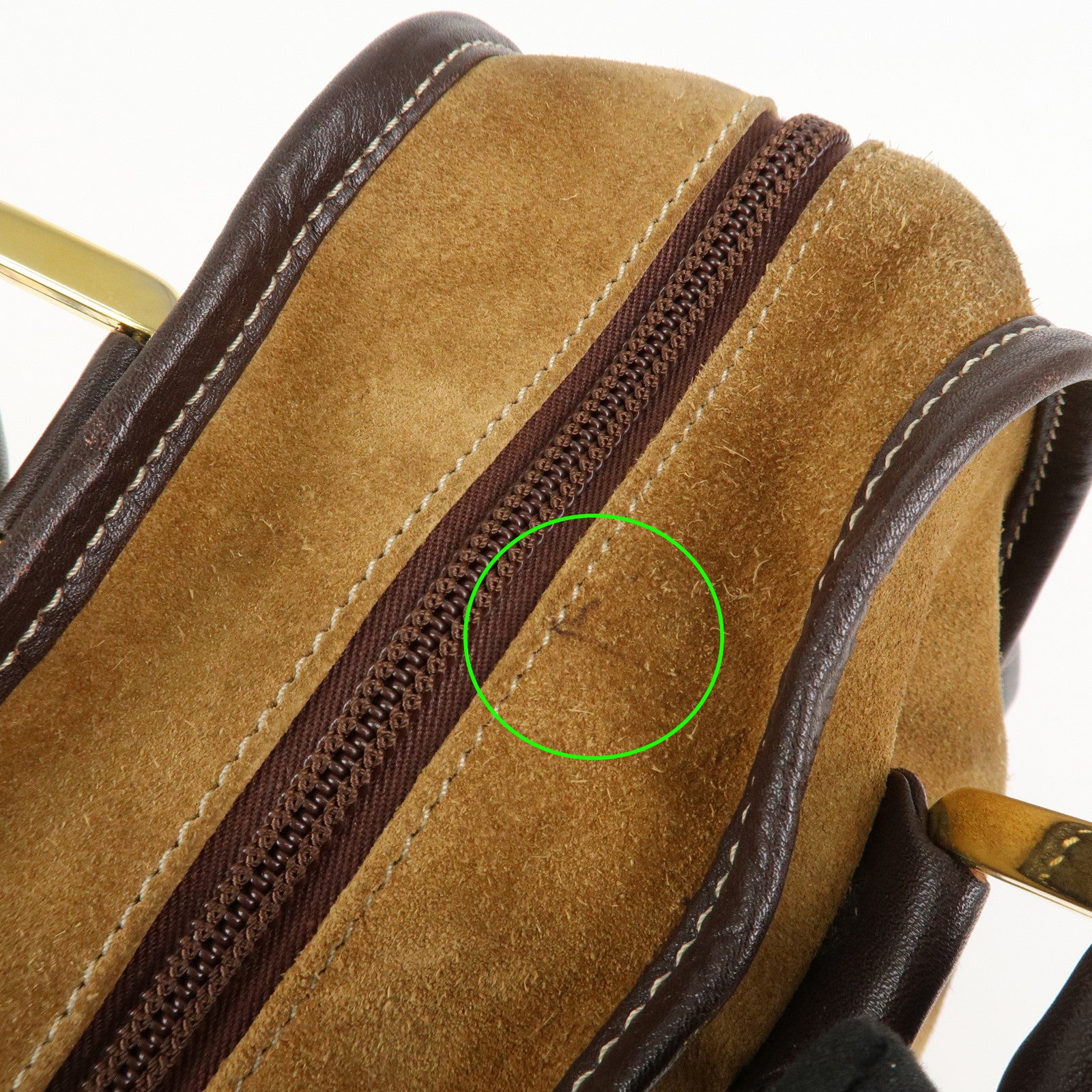 LOEWE Anagram Suede Leather Amazona 35 Brown Hand Bag Boston Bag Used