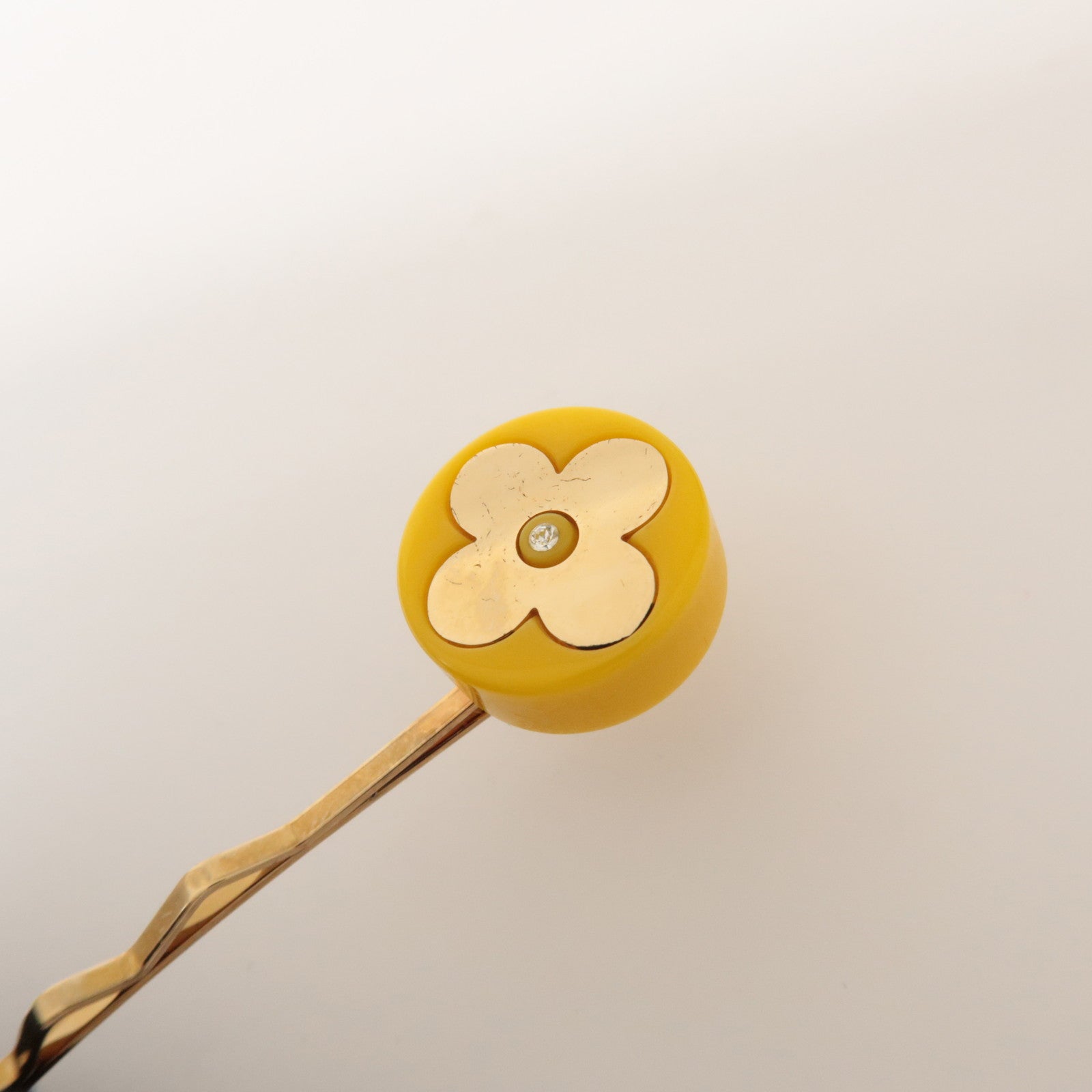 Louis Vuitton Set of 3 Plastic Metal Hair Pin Red Yellow M92349