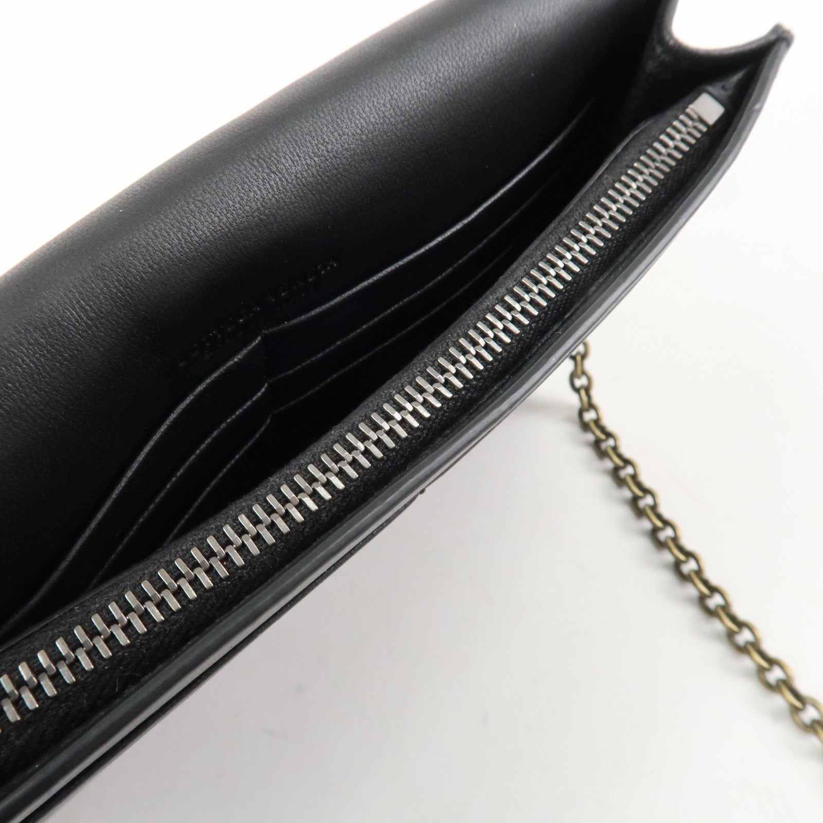BOTTEGA VENETA  Intrecciato Leather Chain Shoulder Bag Black 508752 Used