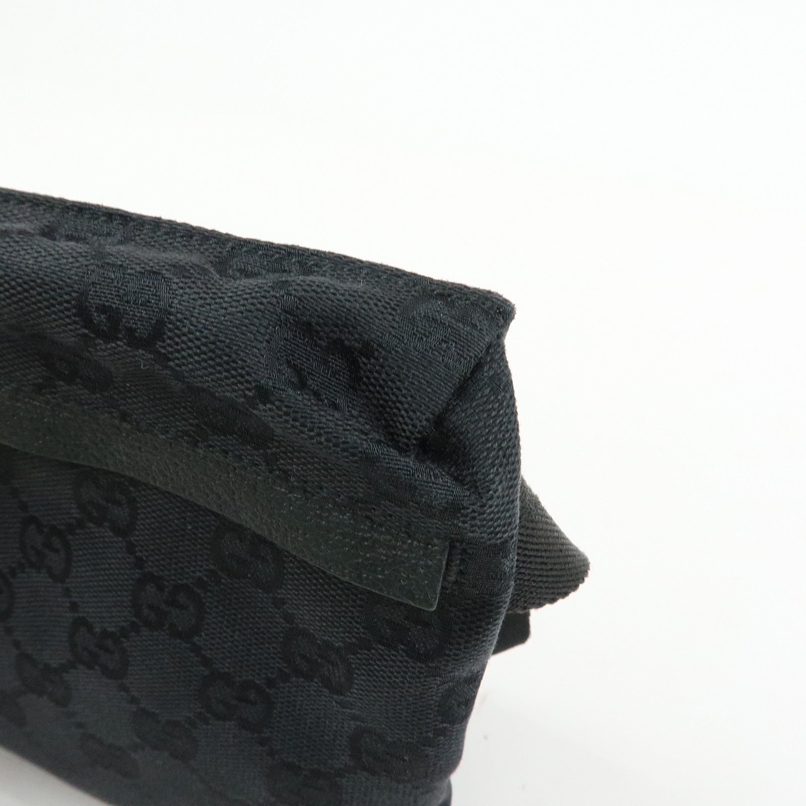 GUCCI GG Canvas Leather Waist Bag Crossbody Bag Black 28566