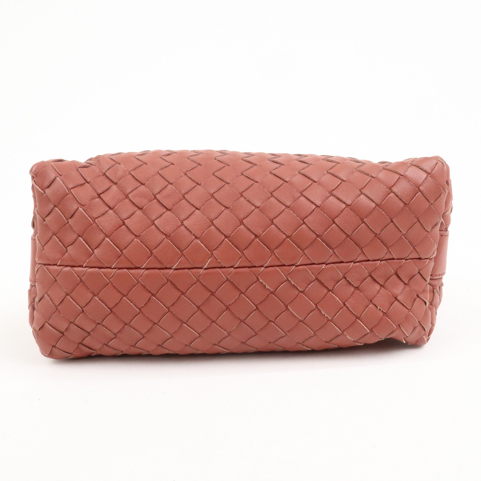 BOTTEGA VENETA Intrecciato Leather Shoulder Bag Hand Bag Red