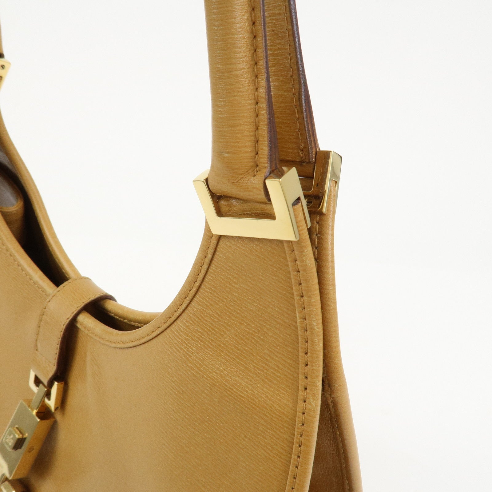 GUCCI Jackie Logo Leather Shoulder Bag Hand Bag Brown 002・1067