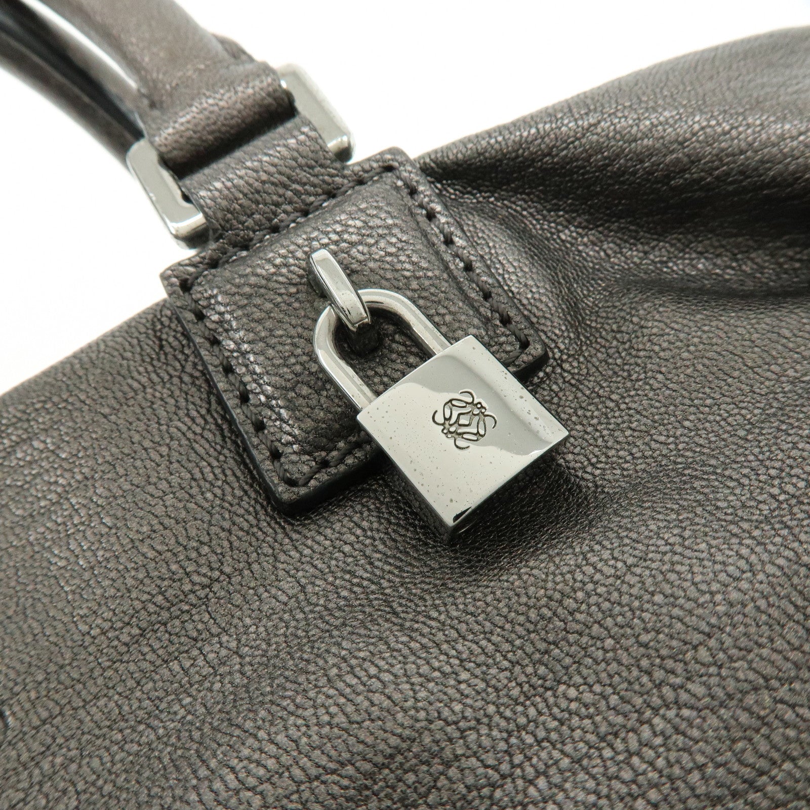 LOEWE Anagram Leather 2Way Bag Hand Bag Shoulder Bag Bronze