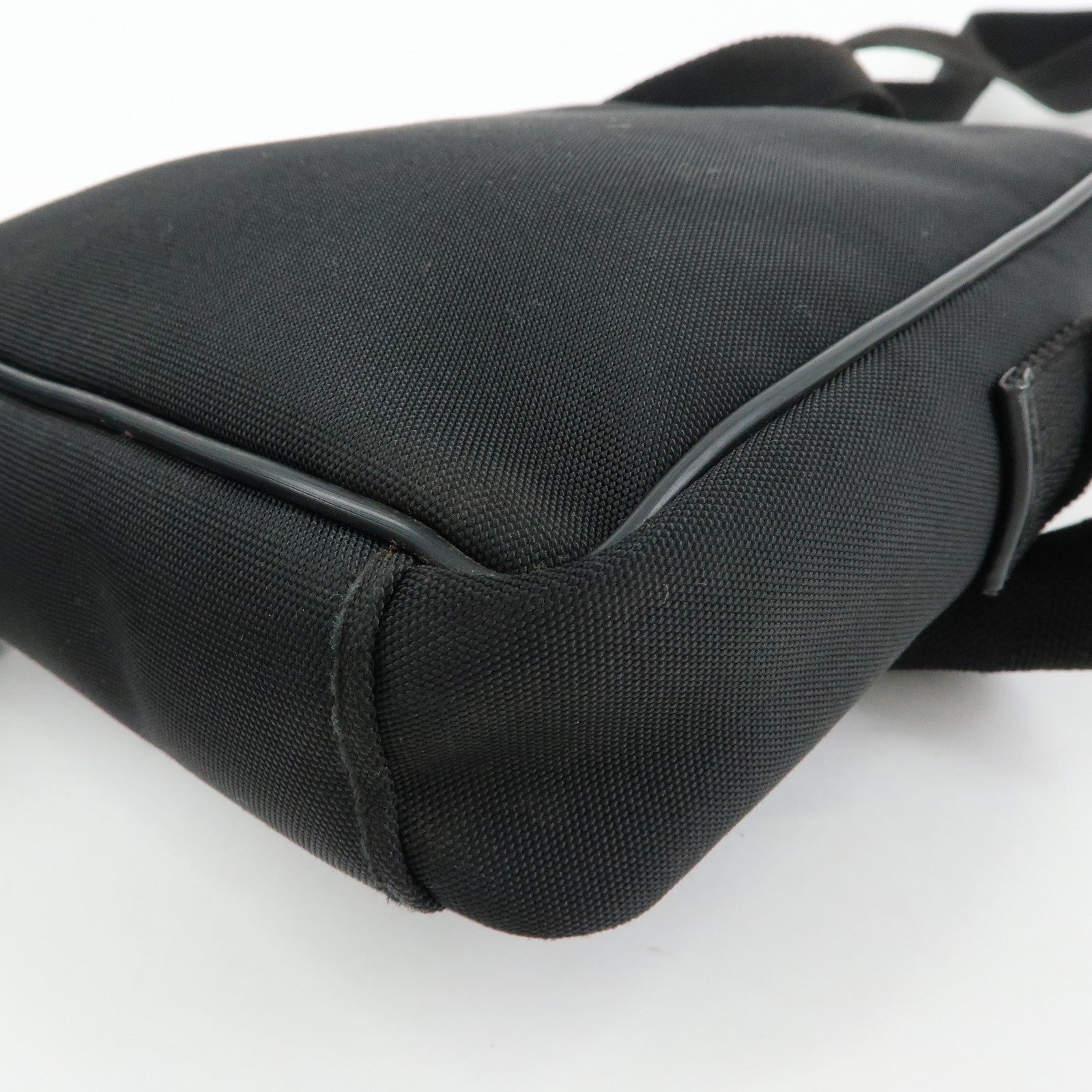 GUCCI Logo Canvas Leather Shoulder Crossbody Bag Black 101680