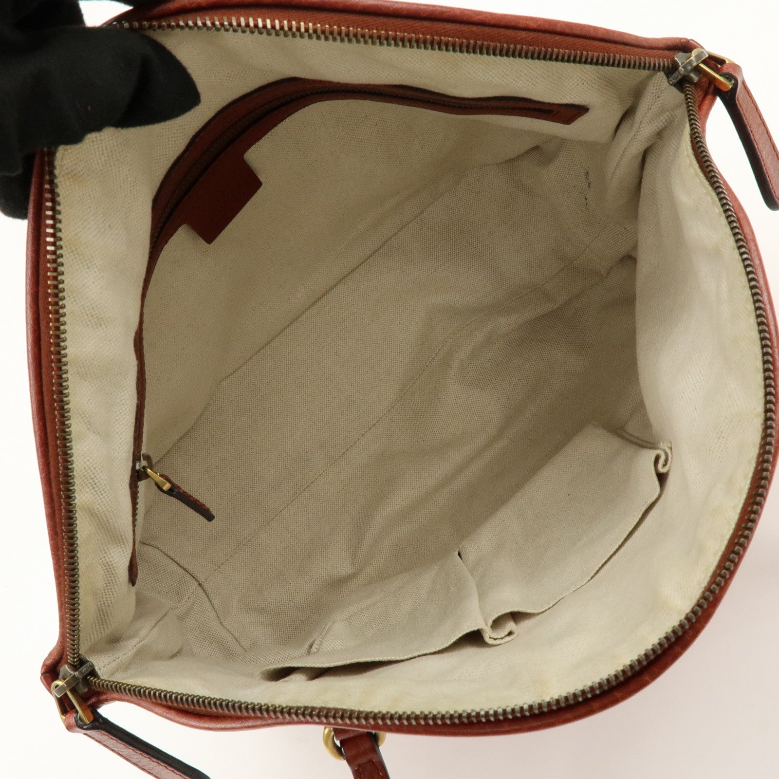 GUCCI Bamboo Laidback Crafty Leather Tote Hand Bag Orange 339002