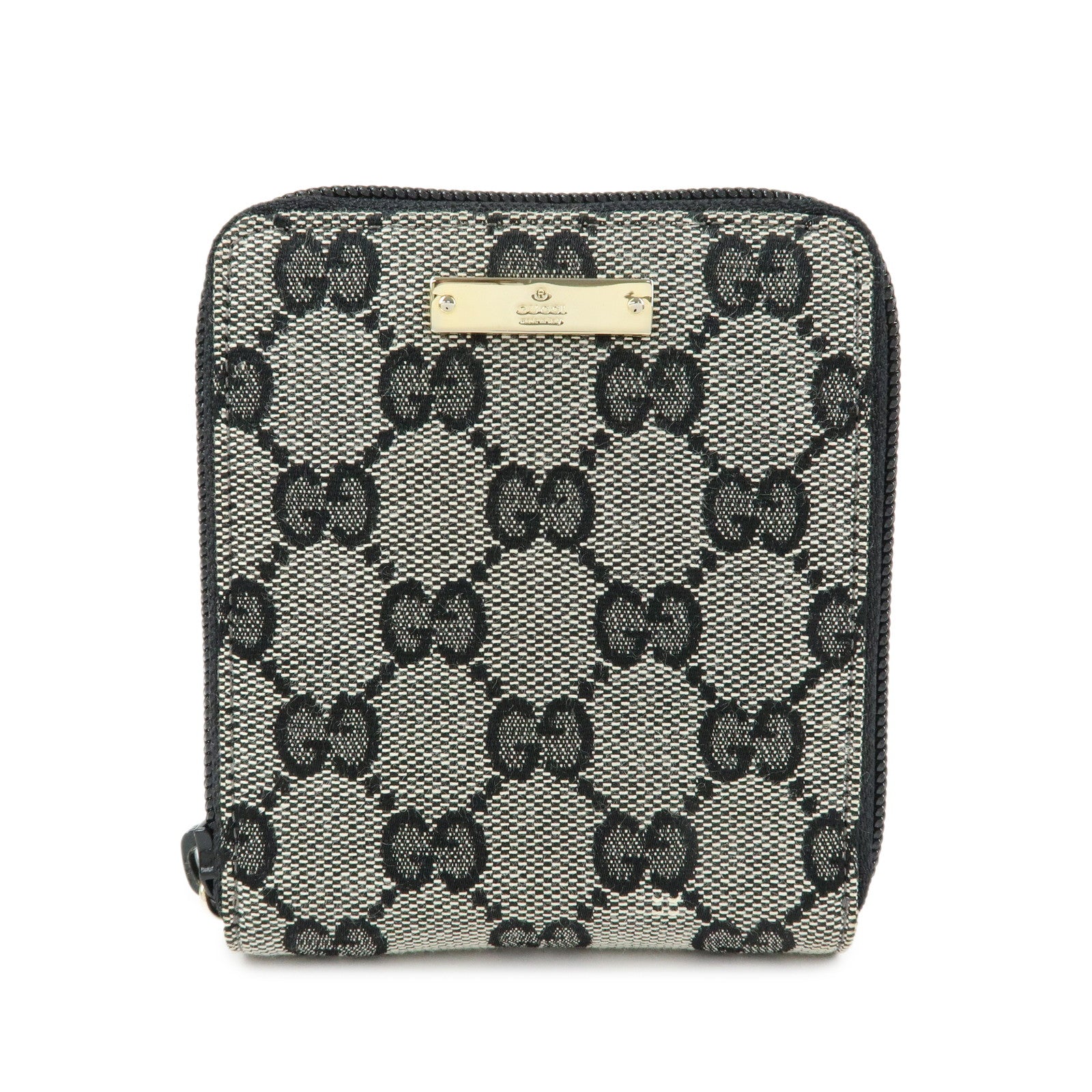 GUCCI GG Canvas Zippy Round Compact Wallet Black 035・203887・2213