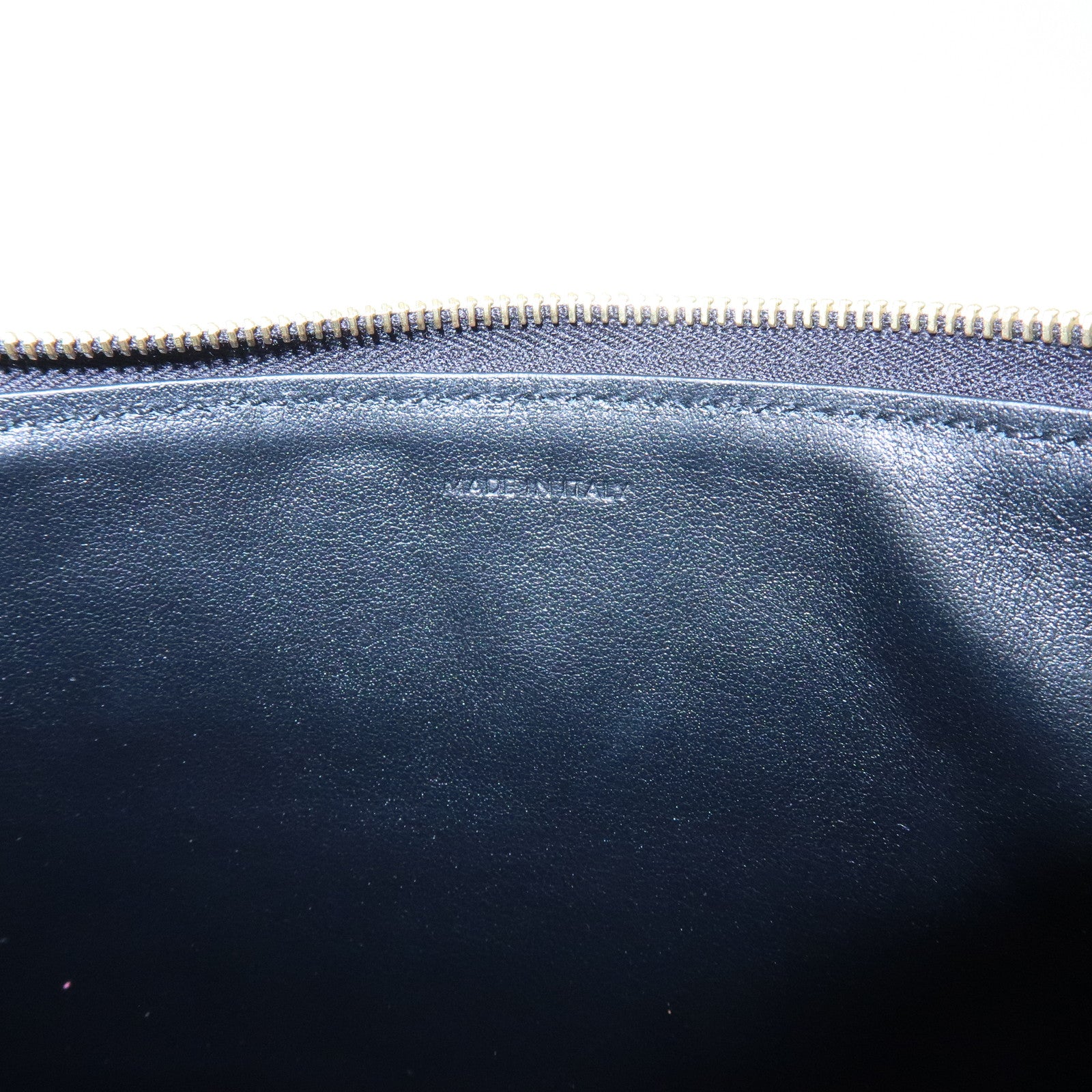 CELINE C Charm Leather Clutch Bag Pouch Black