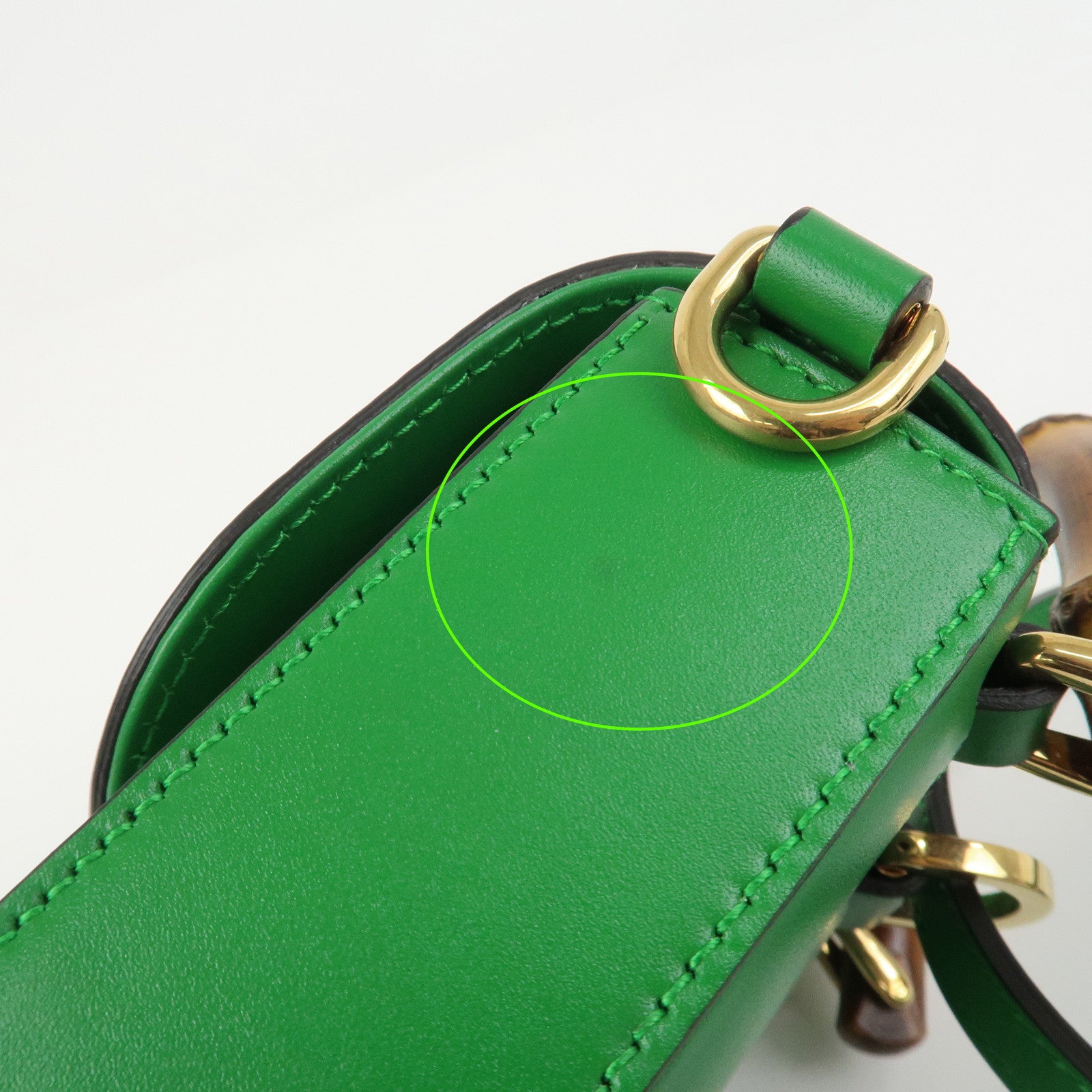 GUCCI Bamboo Leather 2Way Bag Backpack Shoulder Bag Green 702106