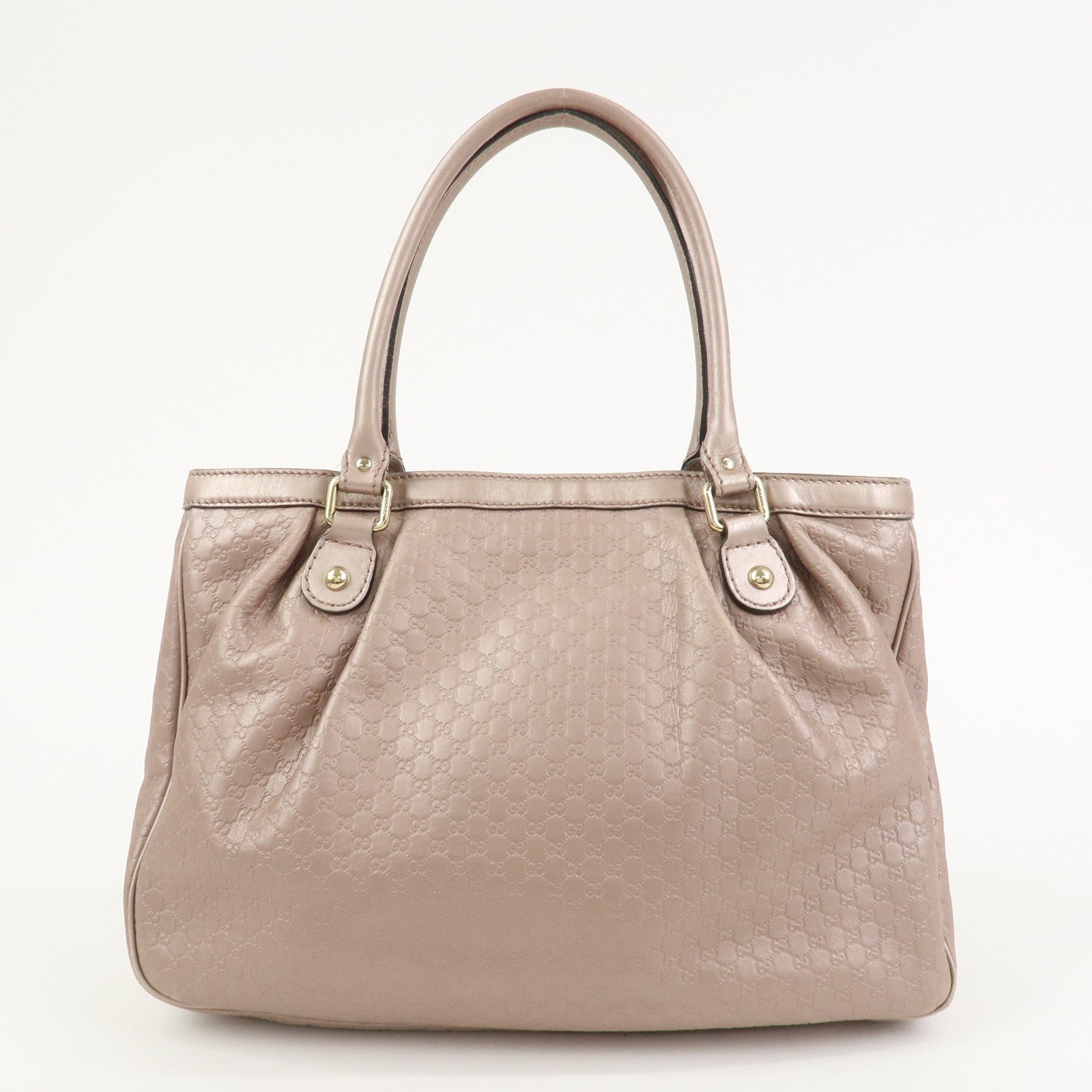 GUCCI Micro Guccissima Leather Shoulder Bag Metallic Pink 296835