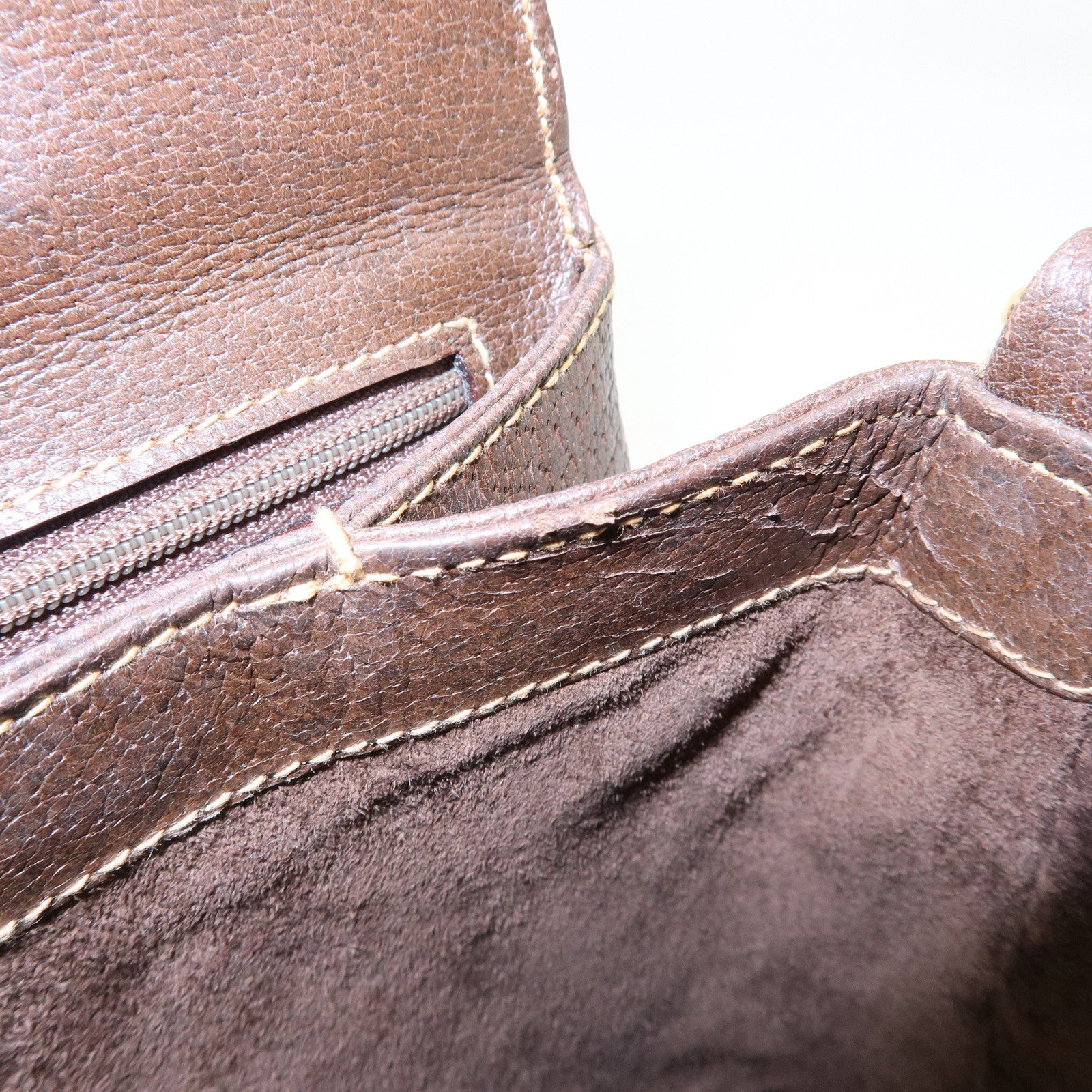 GUCCI Old Gucci Leather Hand Bag Brown 000・406・0025