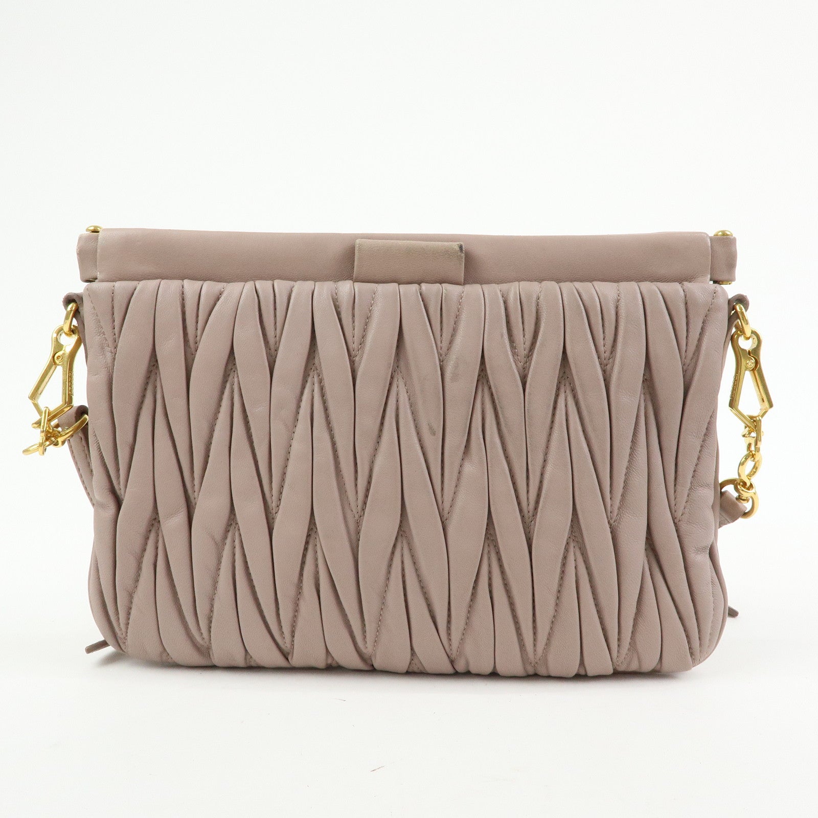 MIU MIU Matelasse Nappa Leather 2Way Bag Hand Shoulder Bag 5N1572