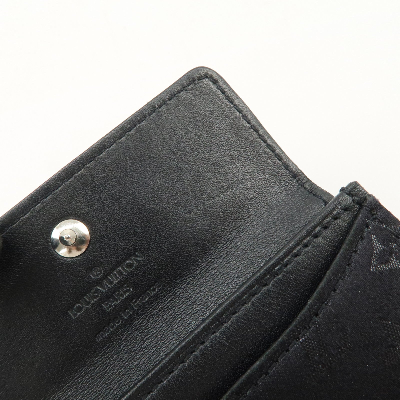 Louis Vuitton Monogram Satin Porte Monnaie Coin Case Noir M92137