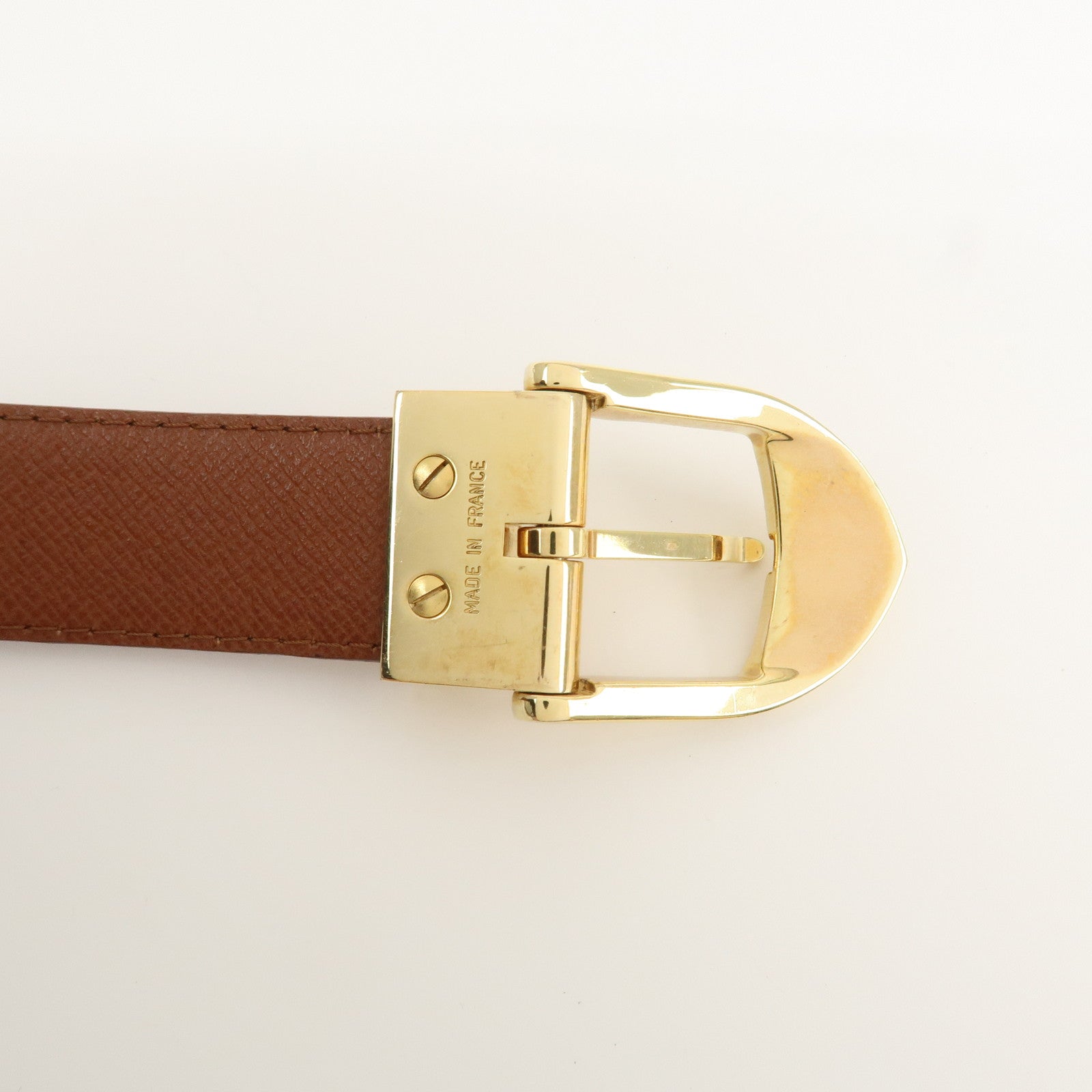 Louis Vuitton Taiga Leather Ceinture Belt 110/44 Brown M6840 Used