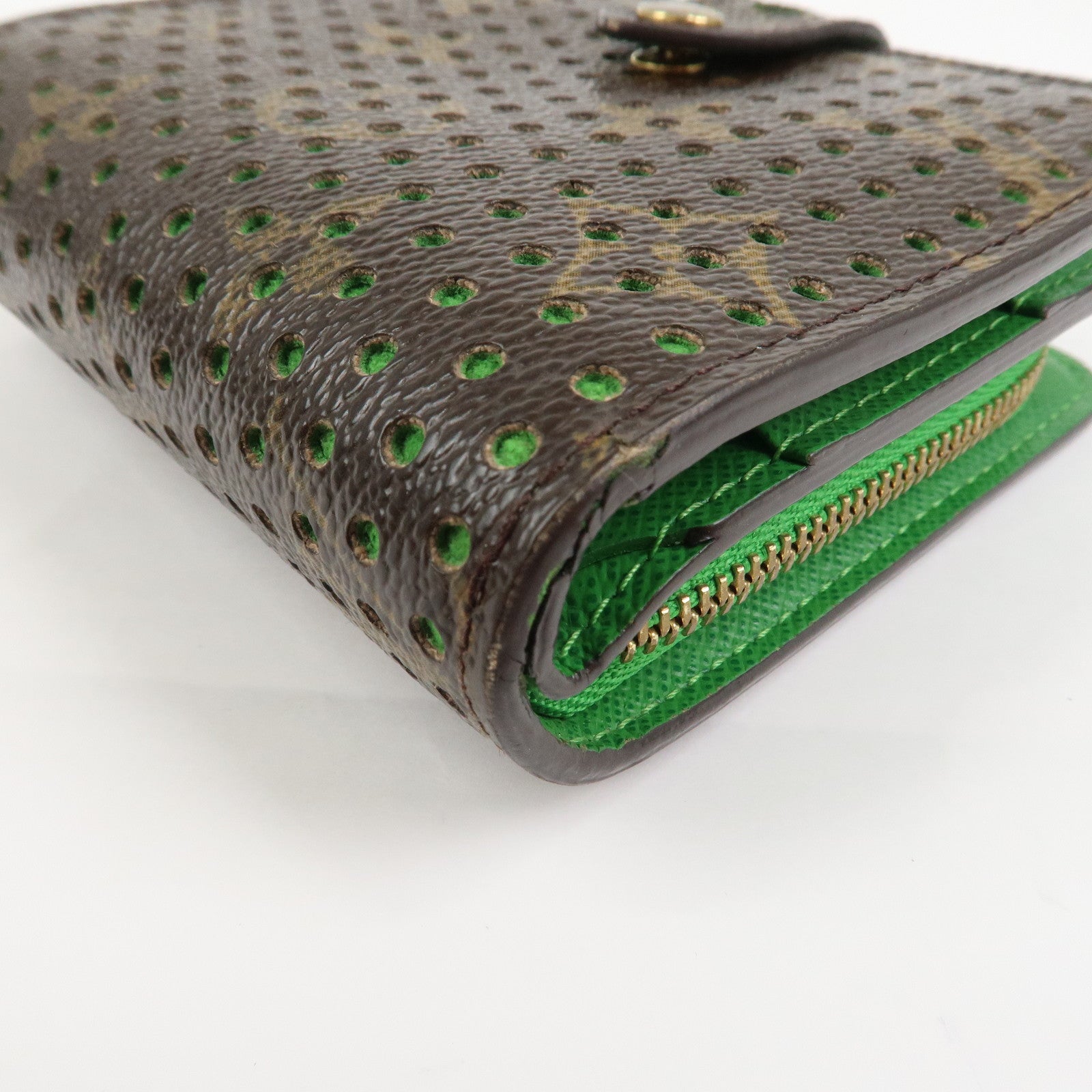 Louis Vuitton Monogram Perforated Compact Bi-Fold Zip Wallet M95218