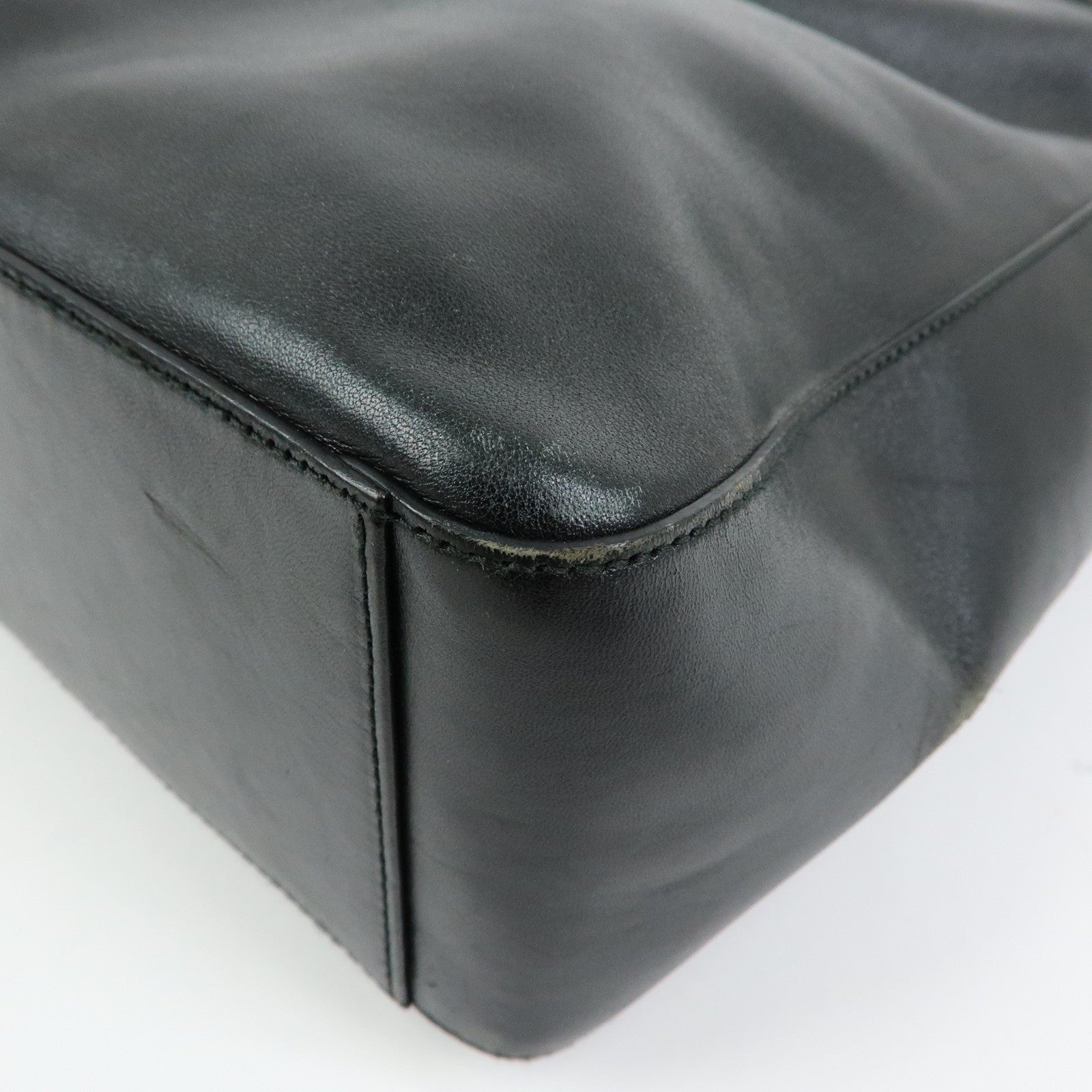 GUCCI Leather Shoulder Bag Hand Bag Tote Bag Black 001・3770