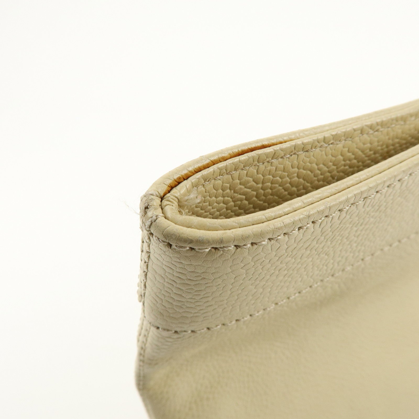 CHANEL COCO Mark Caviarskin Tote Bag Shoulder Bag Ivory