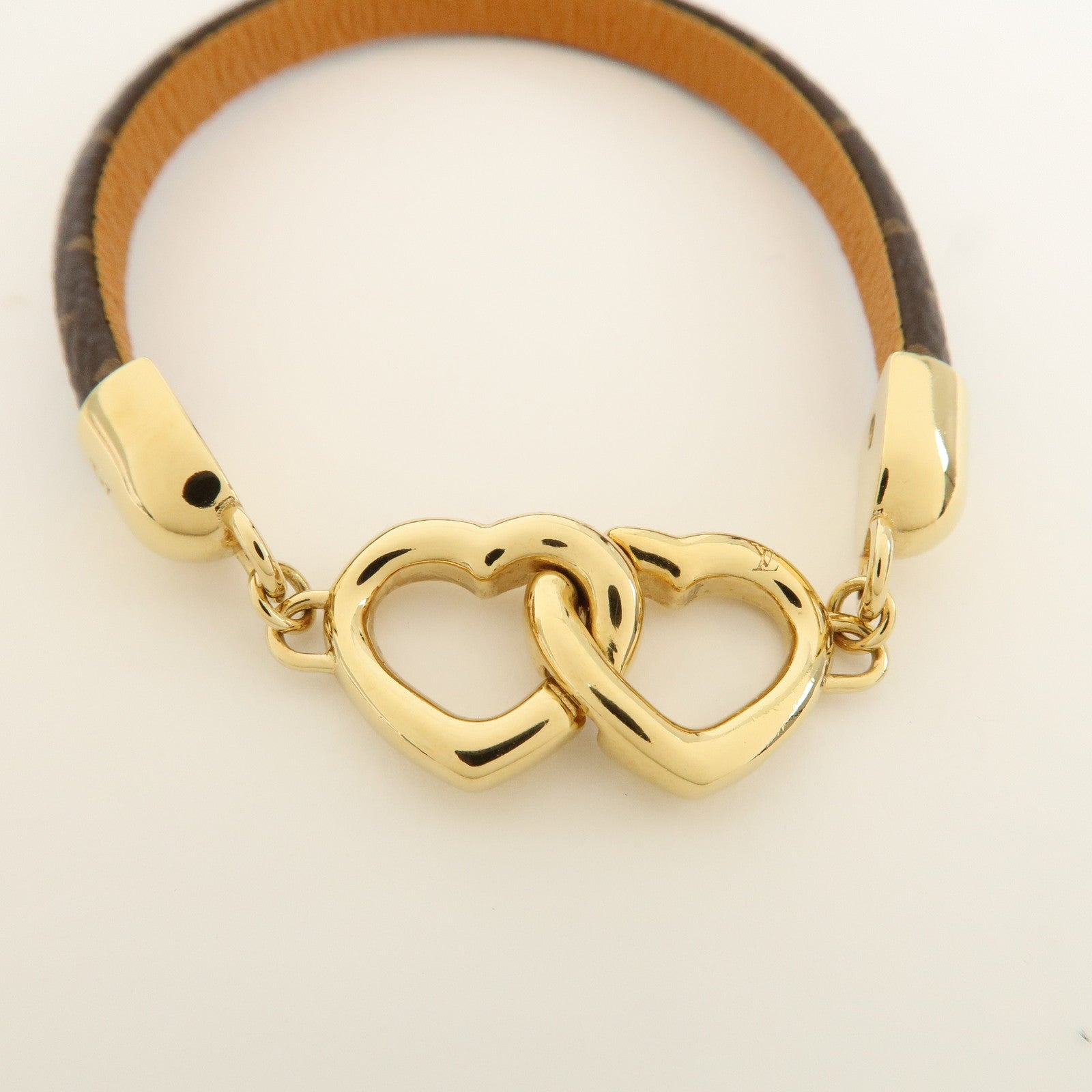 Louis Vuitton Monogram Say Yes Bracelet Brown Gold HDW M6758E Used