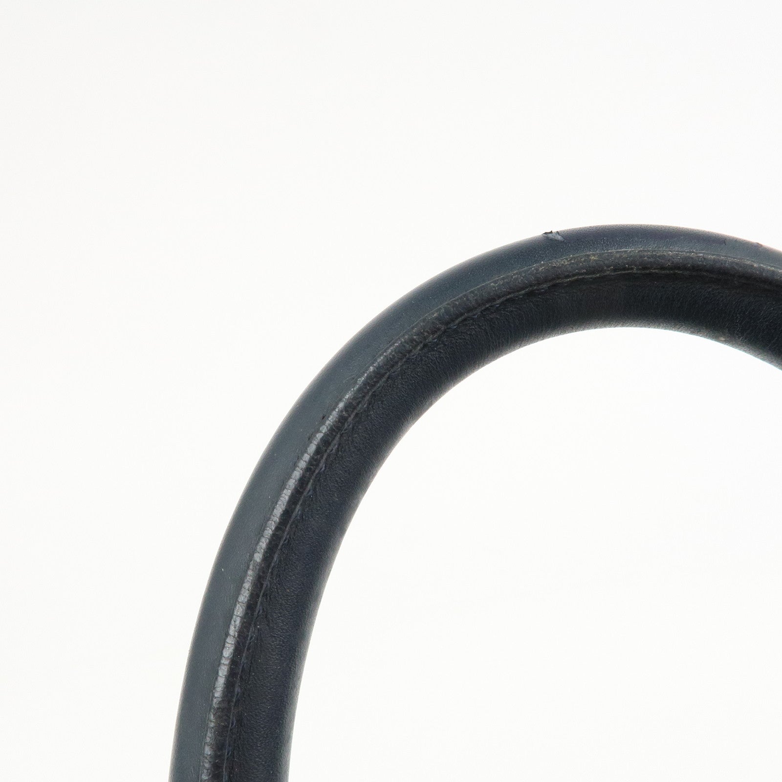 Christian Dior Trotter Jacquard Canvas Leather Boston Hand Bag Navy