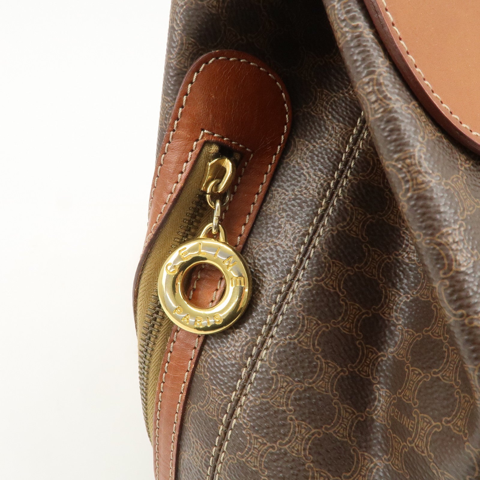 CELINE Macadam PVC Leather Backpack Rucksack Brown