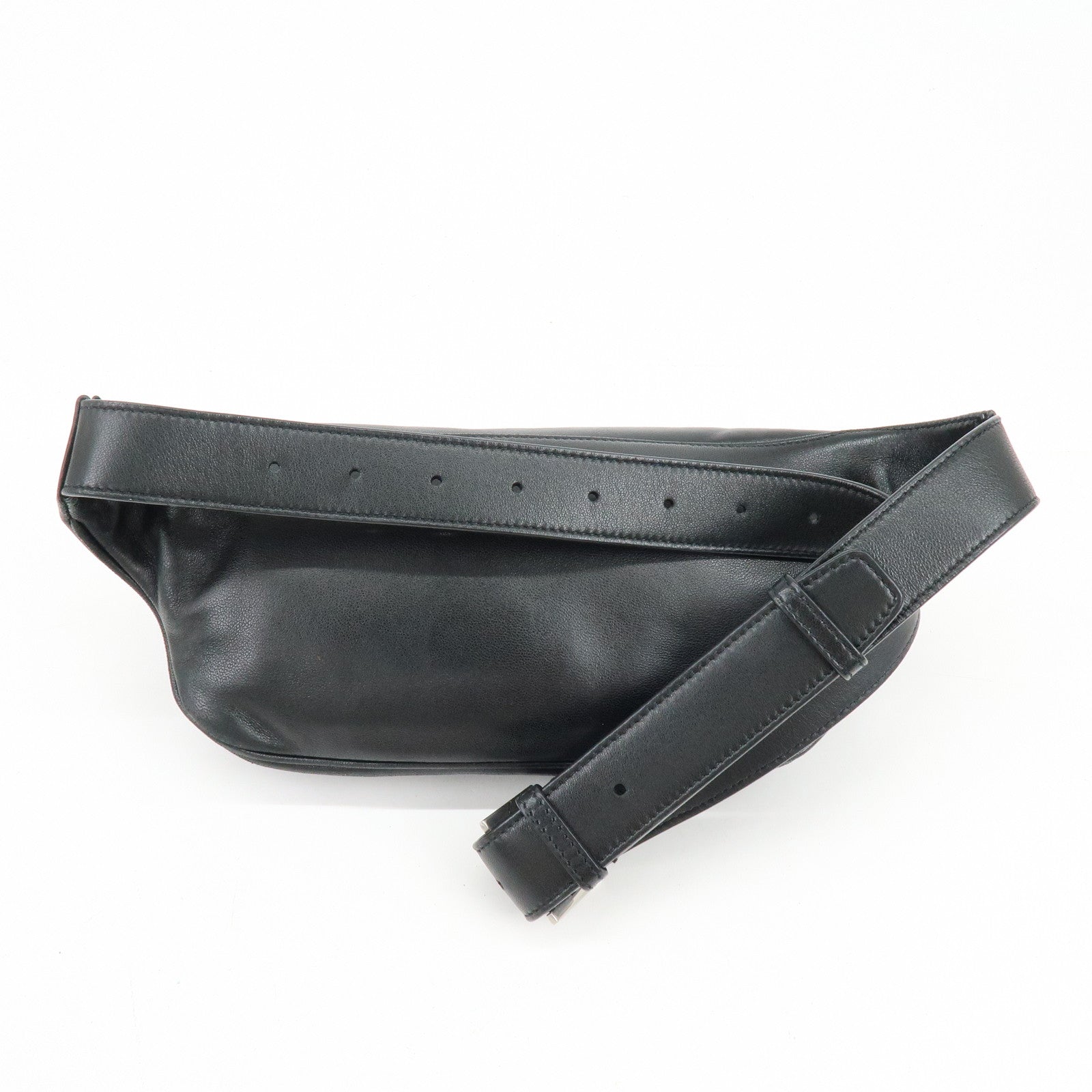 SAINT LAURENT PARIS Cassandra Leather Classic Belt Bag Black 590076