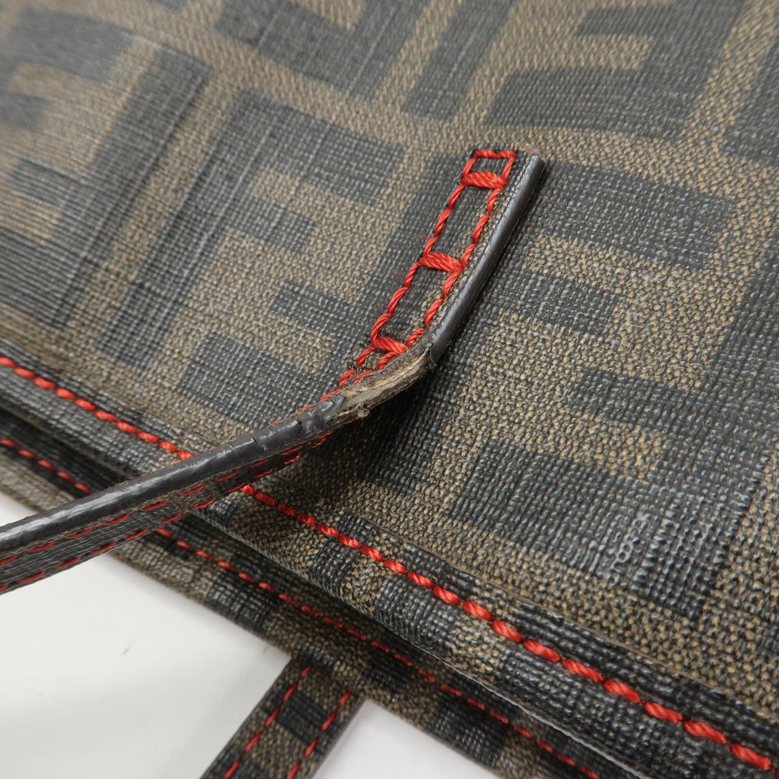 FENDI Zucca PVC Canvas Tote Bag Shoulder Bag Brown Black 8BH211