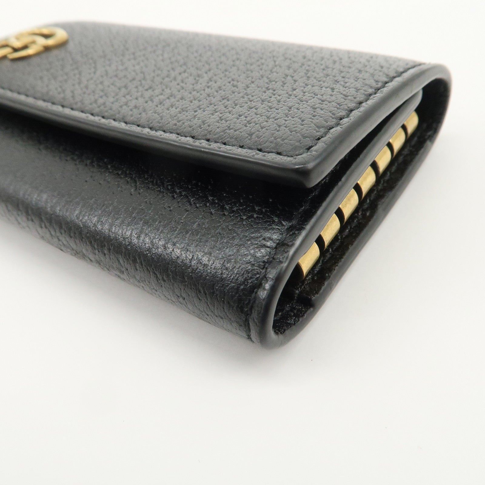 GUCCI GG Marmont Leather 6 Rings Key Case Black 435305