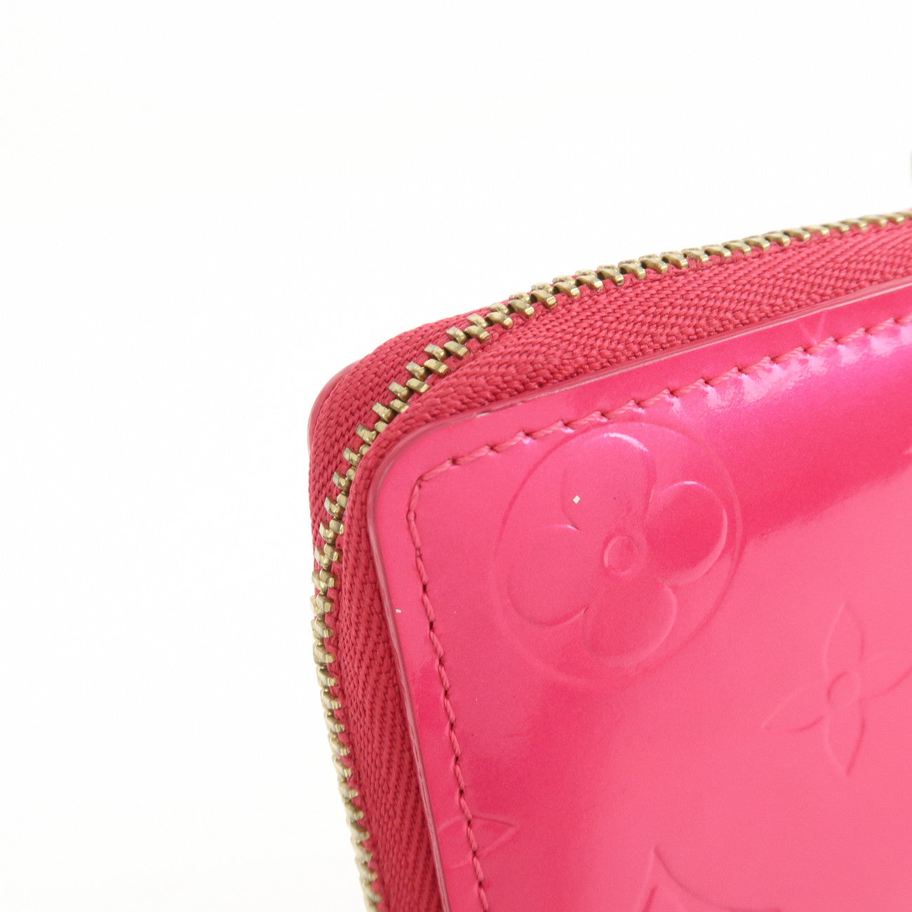Louis Vuitton Monogram Vernis Bloom Zippy Wallet Pink M91238