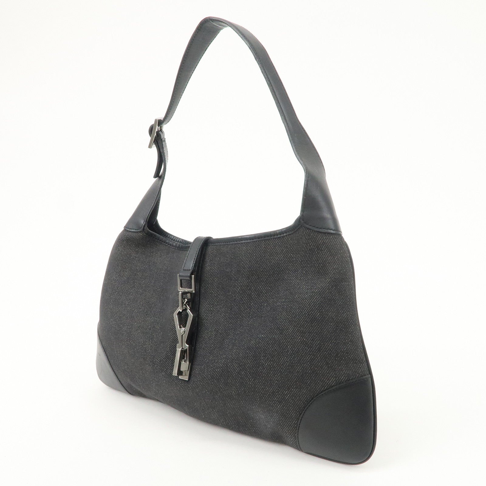 GUCCI Kandensky Denim Leather Shoulder Bag Hand Bag Black 28628